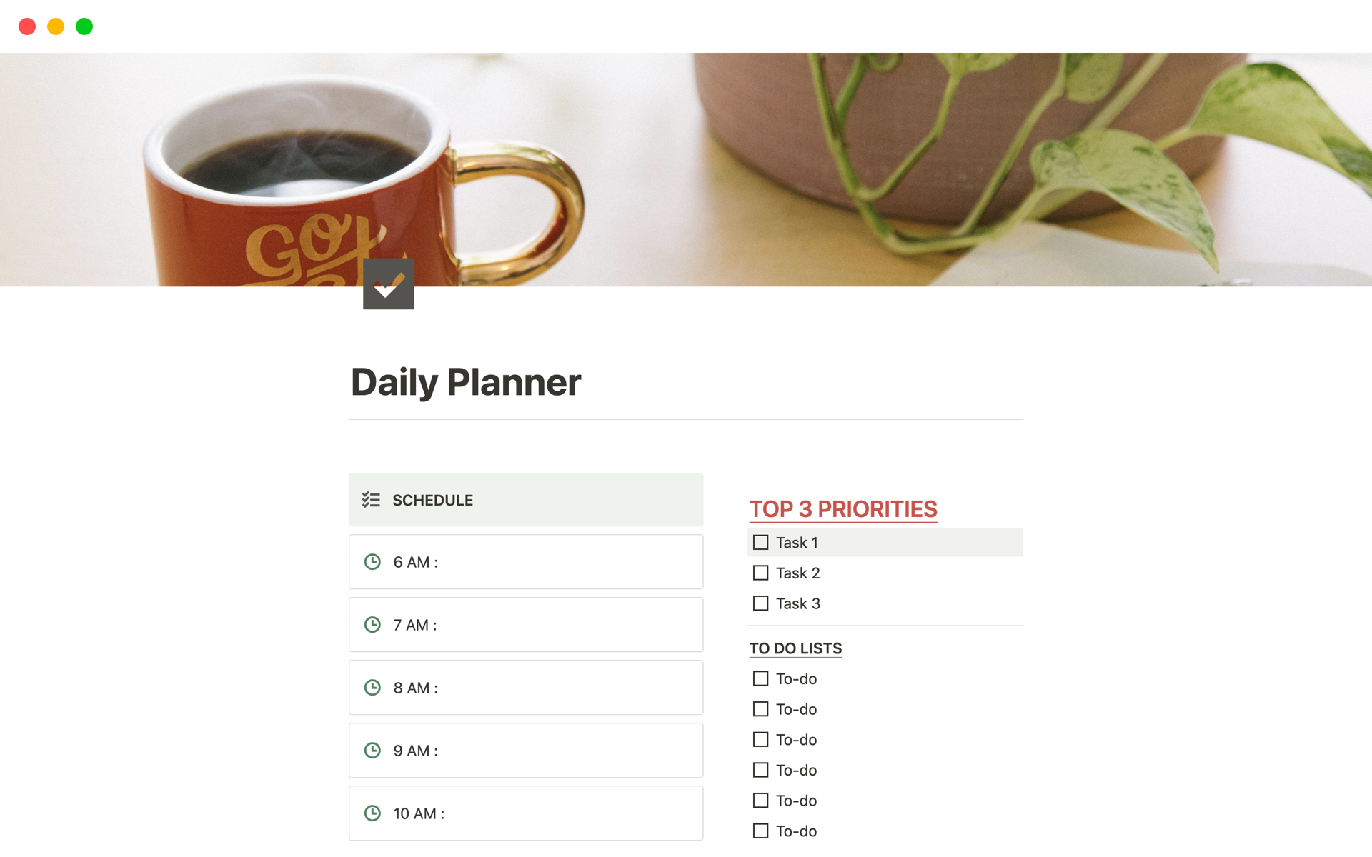 Notion Template to Plan and Organize Your Day!