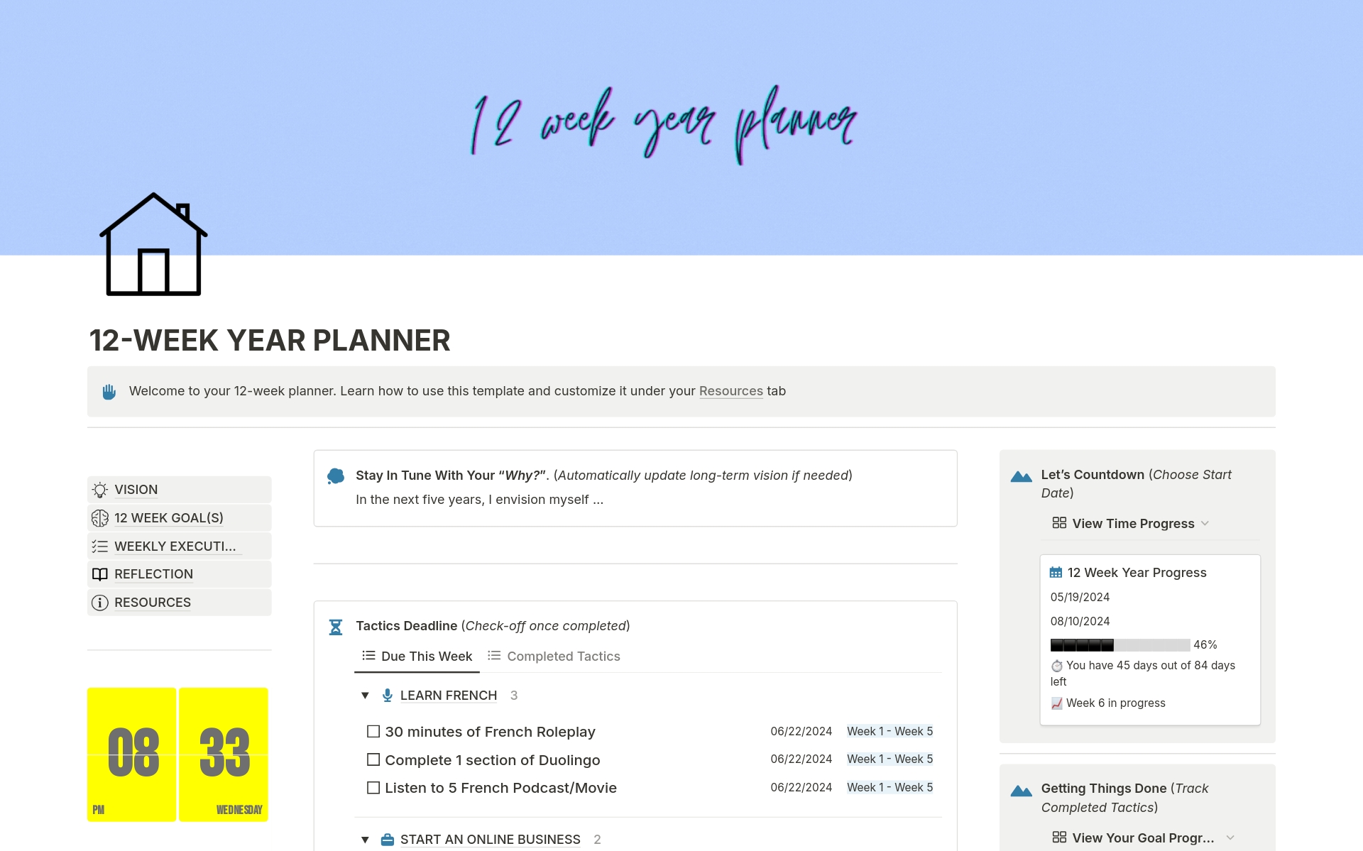 12 week year planner template notion marketplace