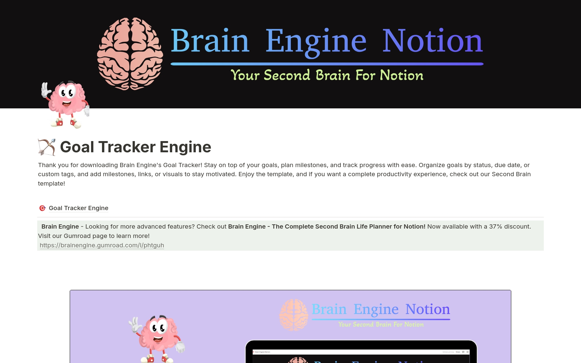 Goal Tracker Engine by BeN Notion Template