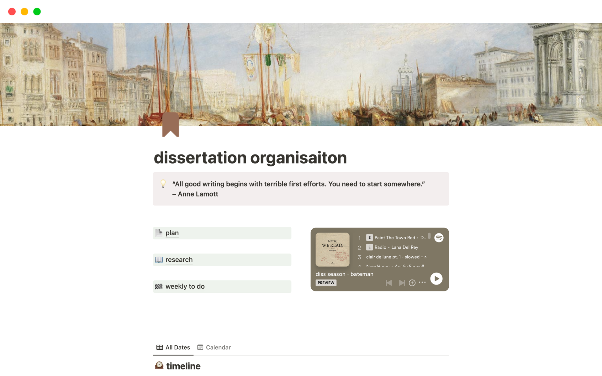 Organise, plan, and keep track of sources for your dissertation. 