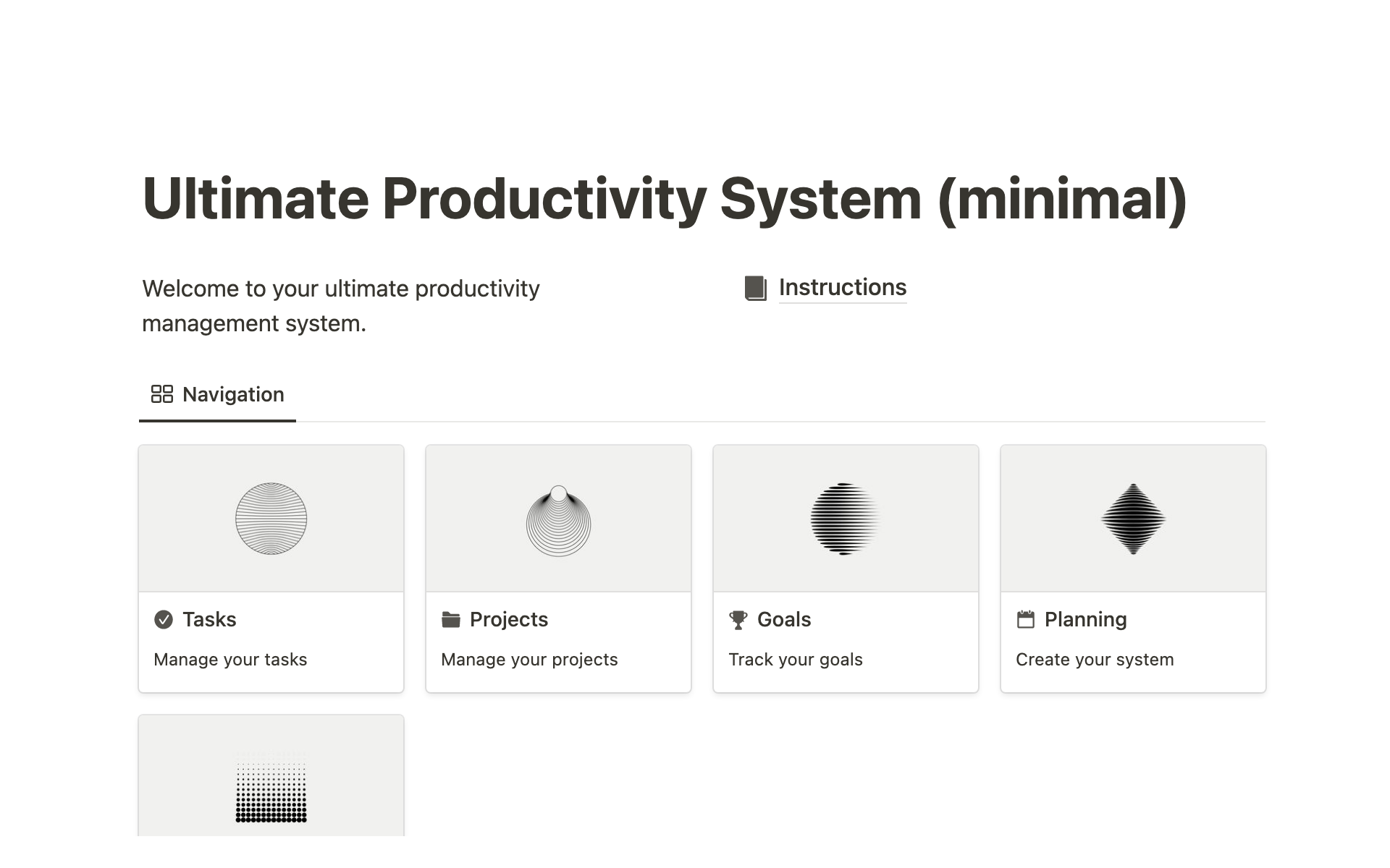 Eine Vorlagenvorschau für Notion Ultimate Productivity System