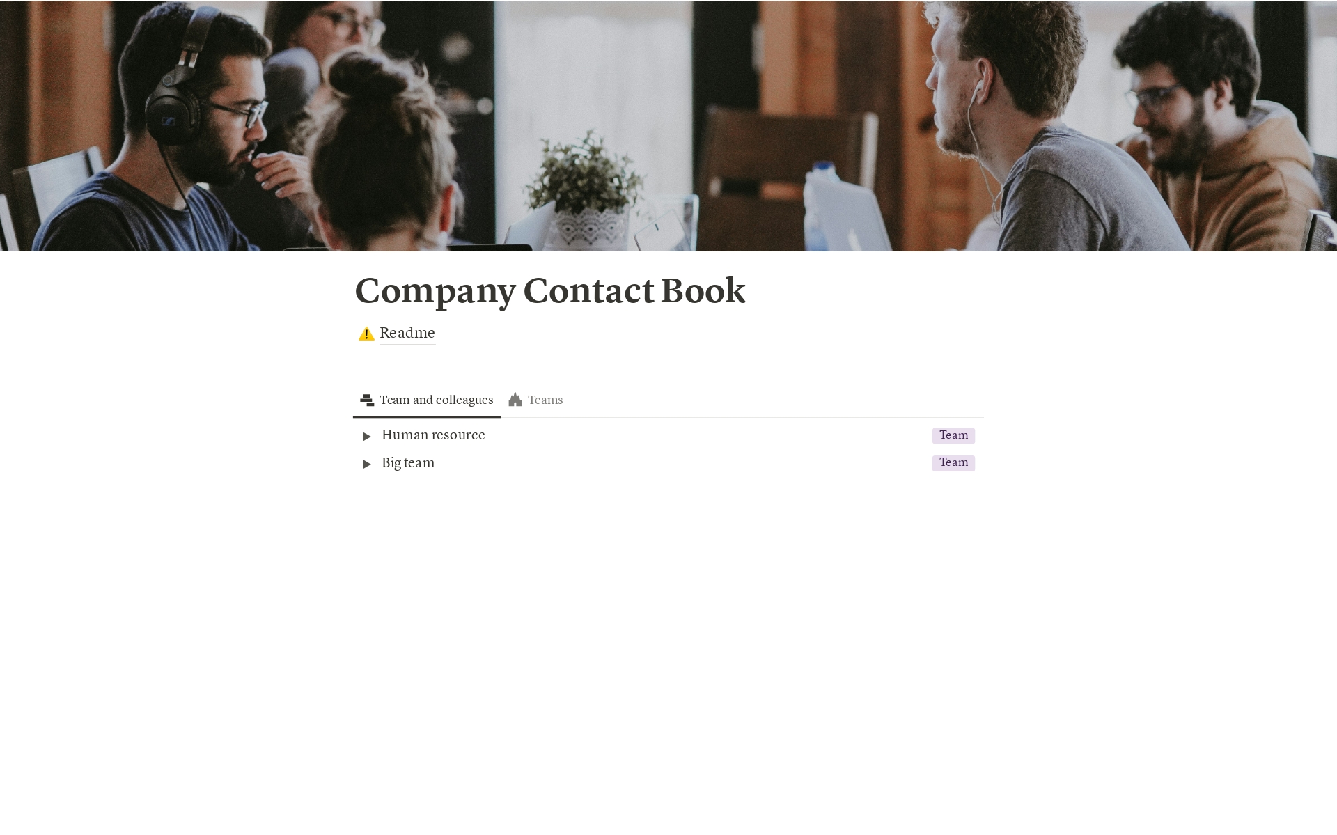 Uma prévia do modelo para Corpo - Company Contact Book