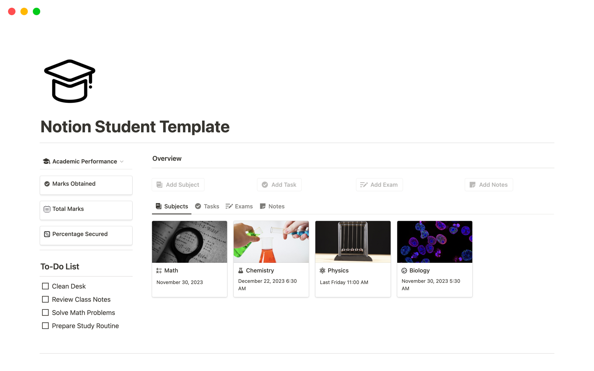 Student Academic Planner님의 템플릿 미리보기