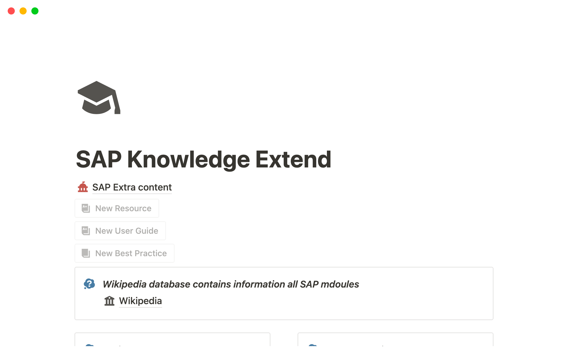 A template preview for SAP Knowledge Extend