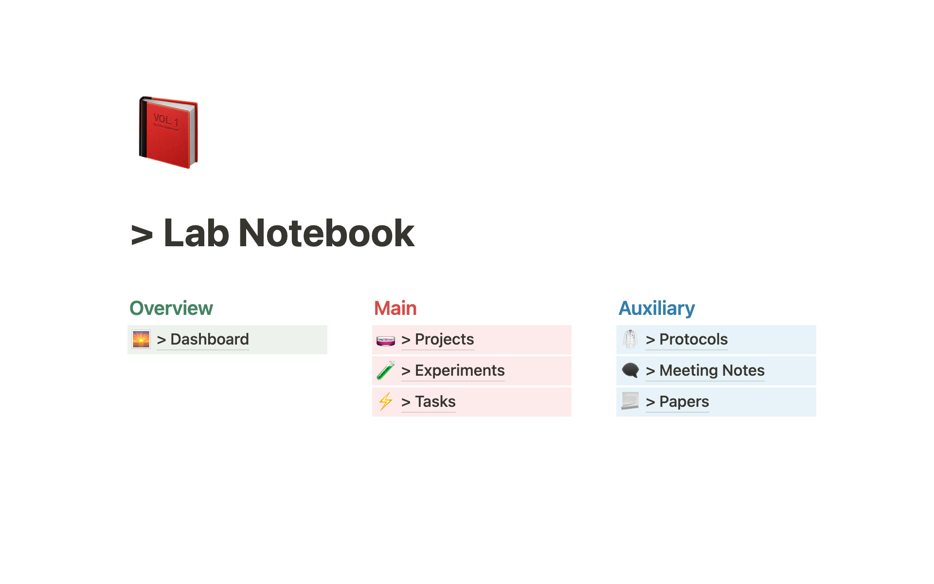 A template preview for Lab Notebook