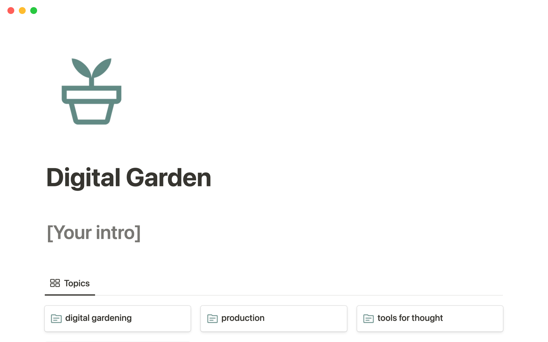 Digital Garden Notion Template