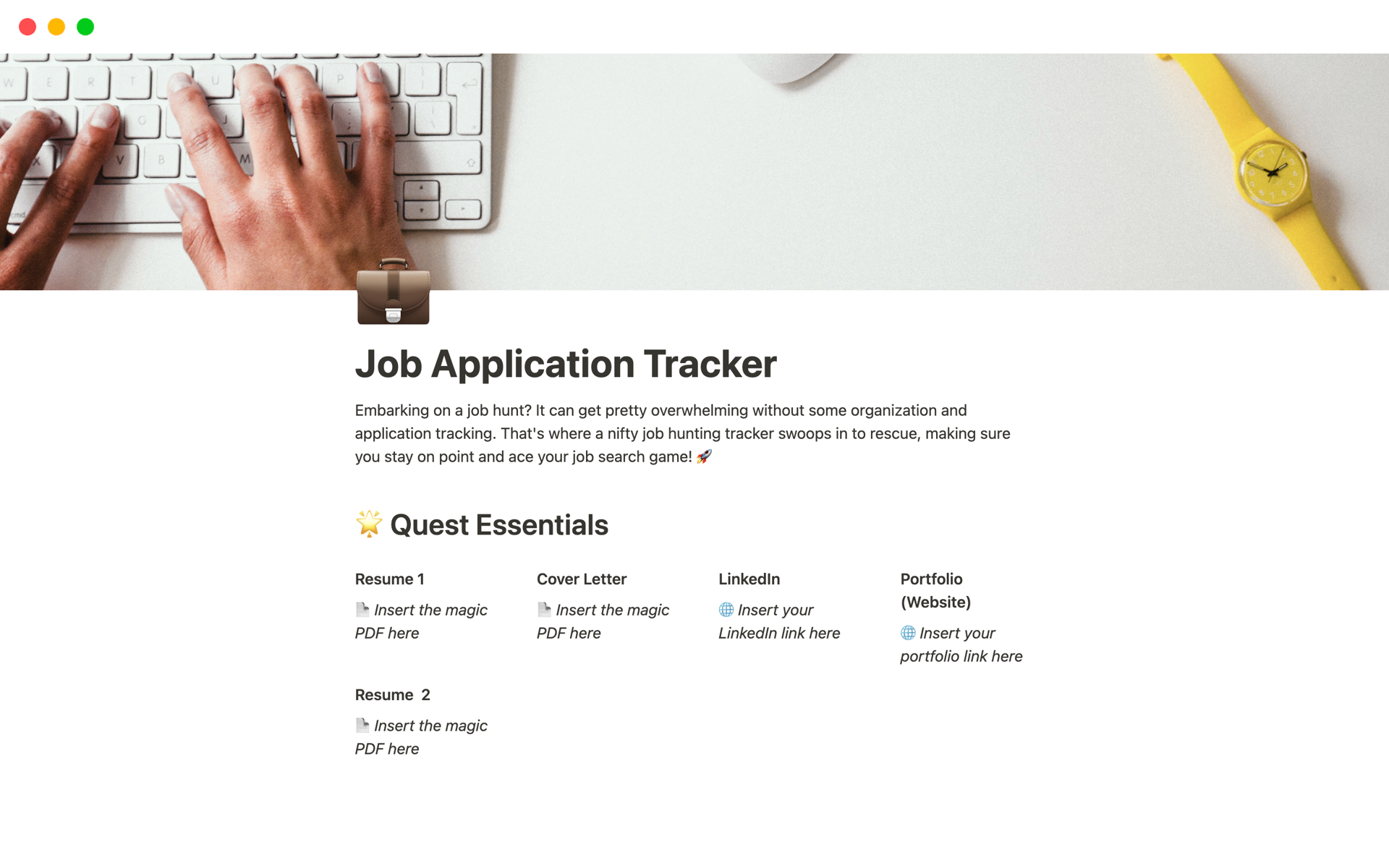 Job Application Tracker Notion Template