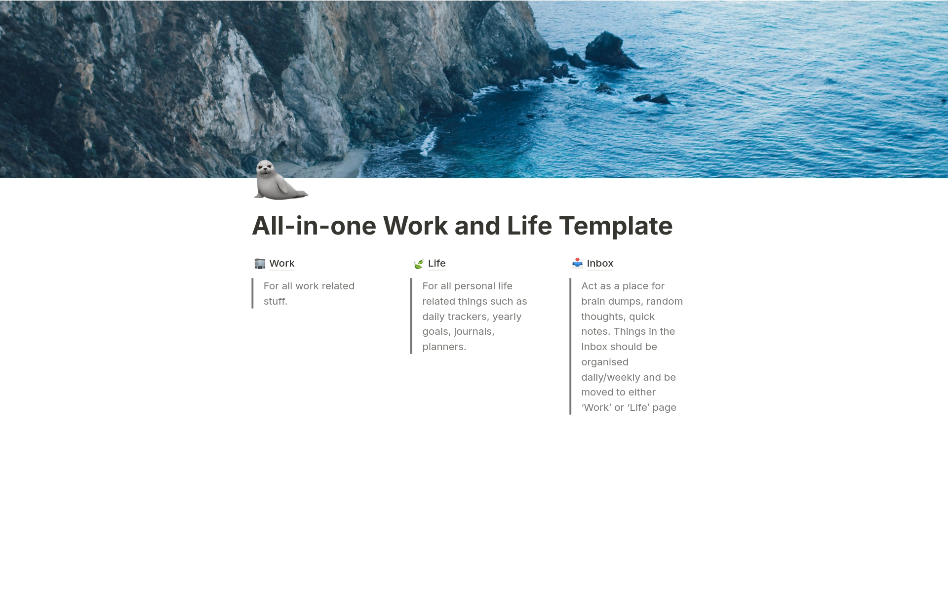 Eine Vorlagenvorschau für Life Organiser and Work Planner