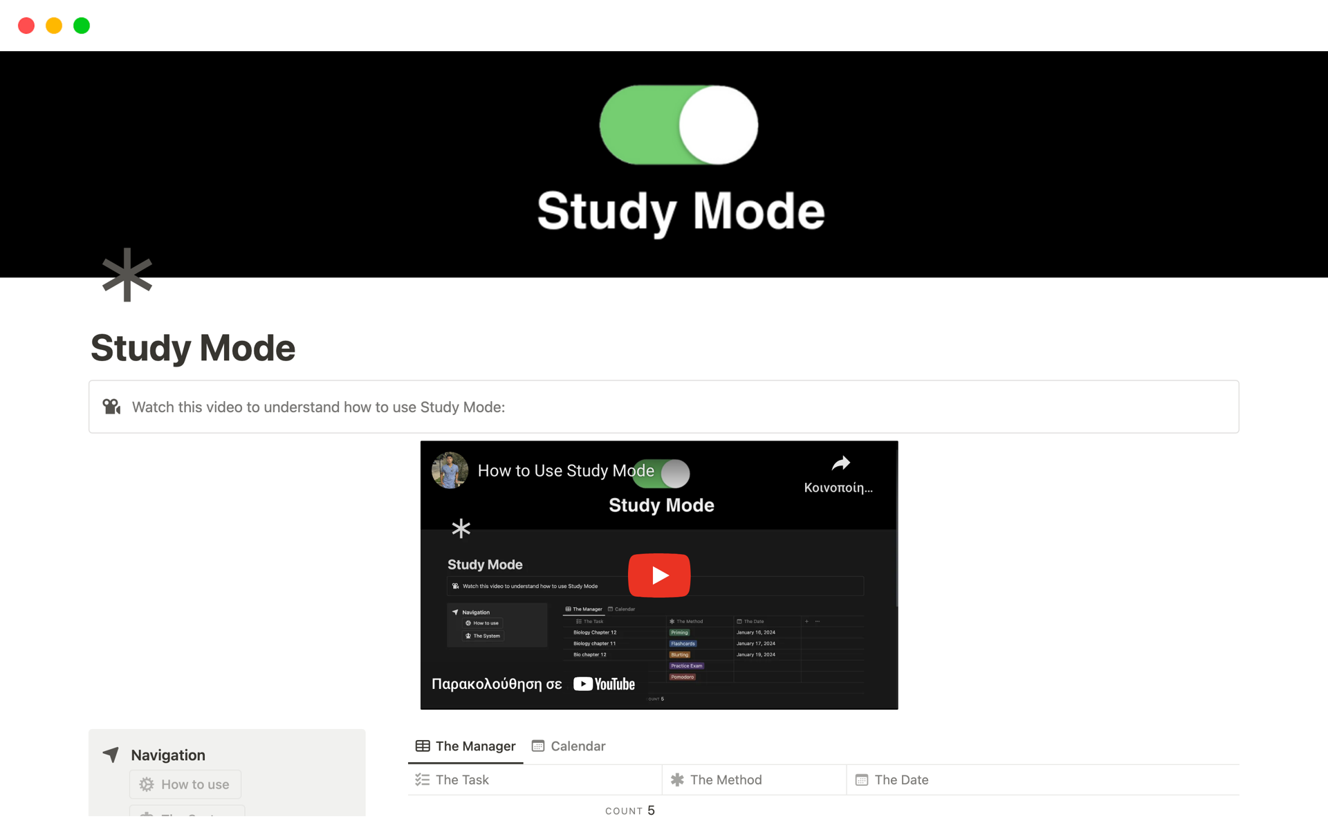 Study Mode is a Notion Template designed to help you make your Academic Comeback!