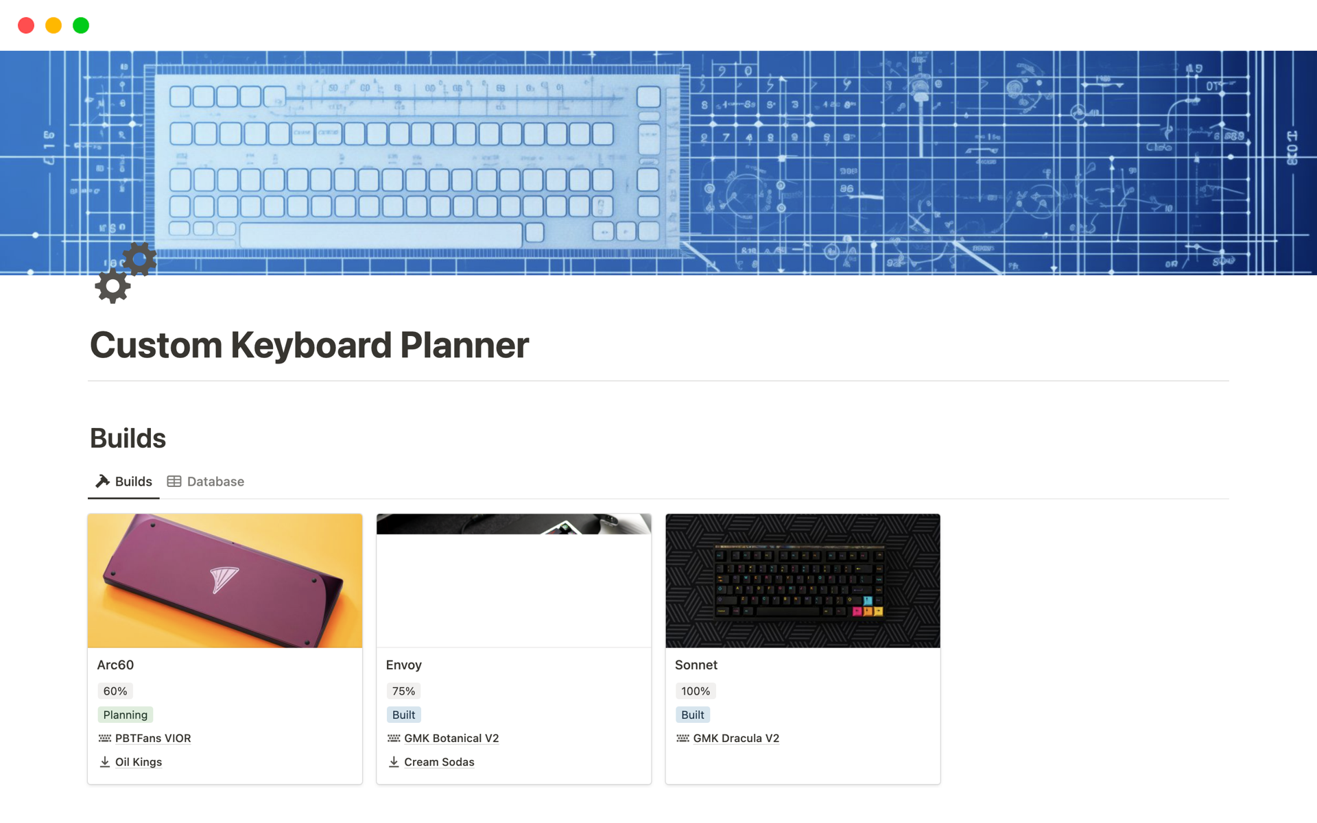 Custom Keyboard Planner by Ram Notion Template