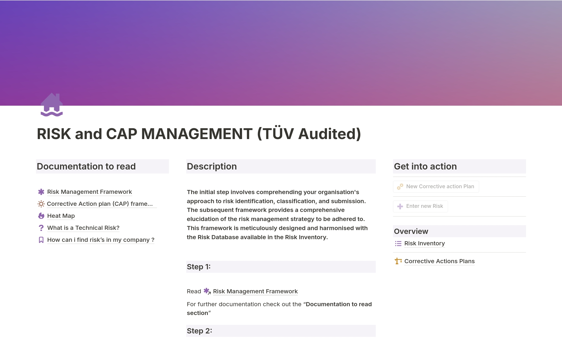 A template preview for Risk and CAP Management System ISO27001:2022