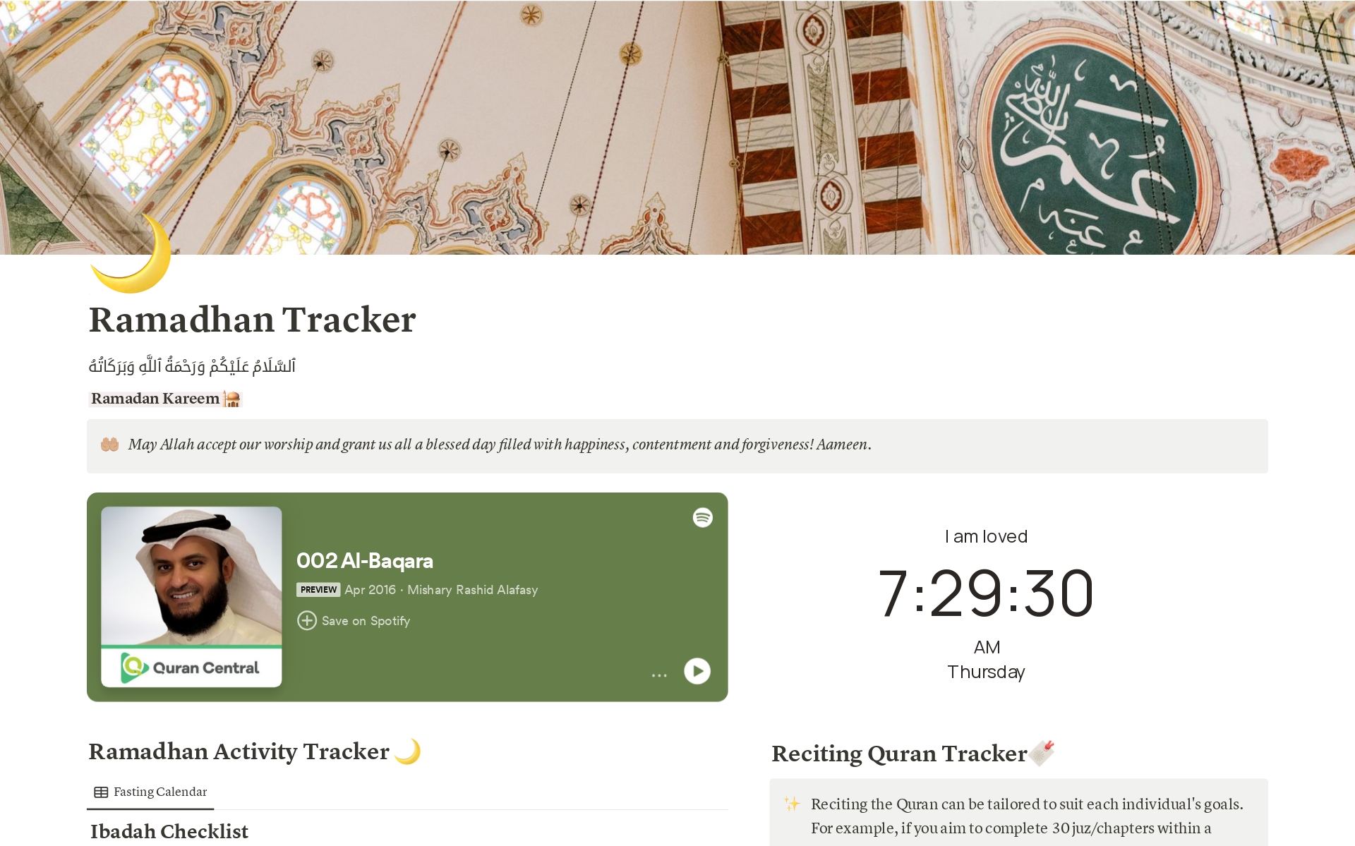 Stay organized and spiritually enriched throughout the holy month with our Ramadan Activity Tracker. Monitor your daily prayers, Quran recitations, charitable acts, and fasting progress effortlessly. Easily track your spiritual goals and achievements, ensuring a fulfilling and me