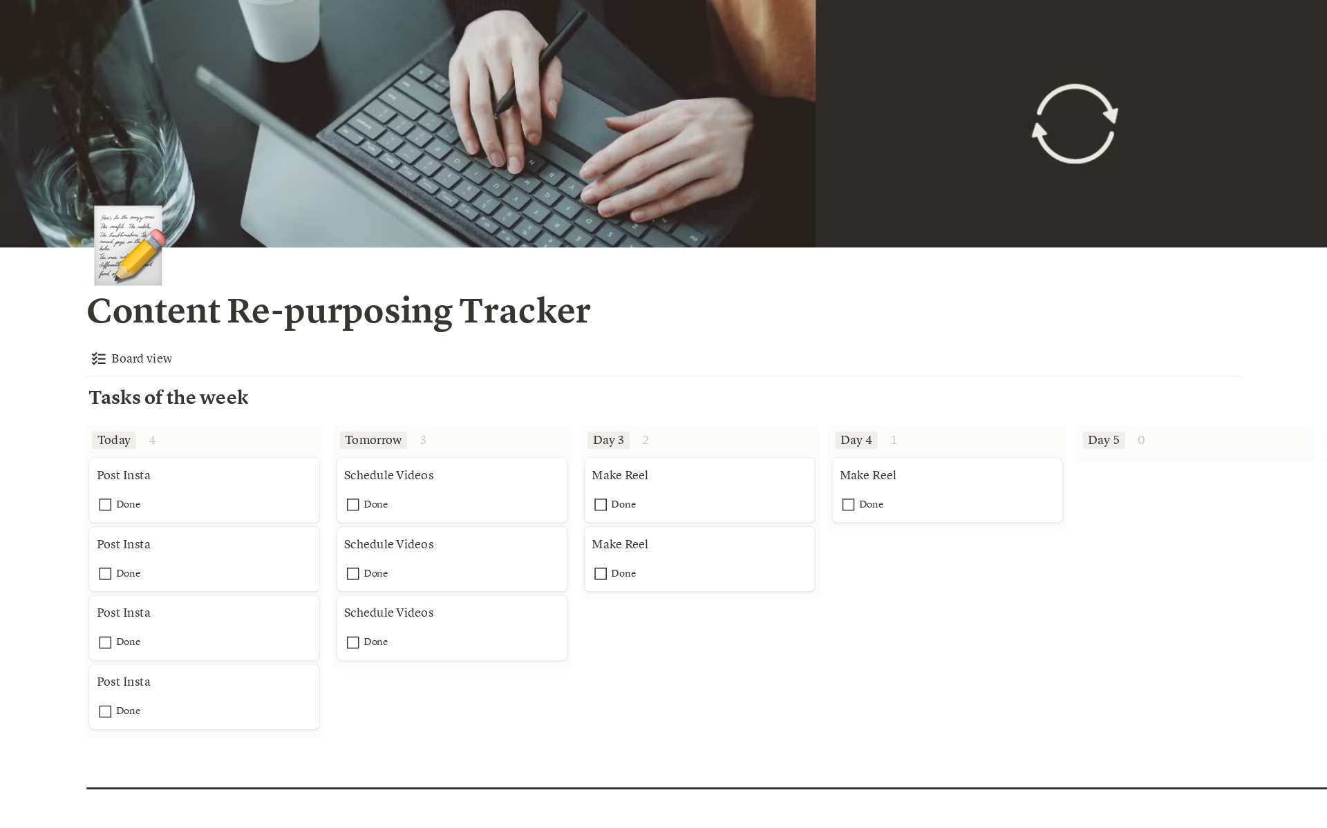 Content Purposing Manager Long Form to Short Form by Happy Habbits