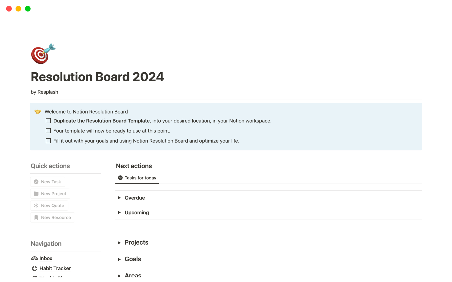 New Years Resolution Board 2024のテンプレートのプレビュー