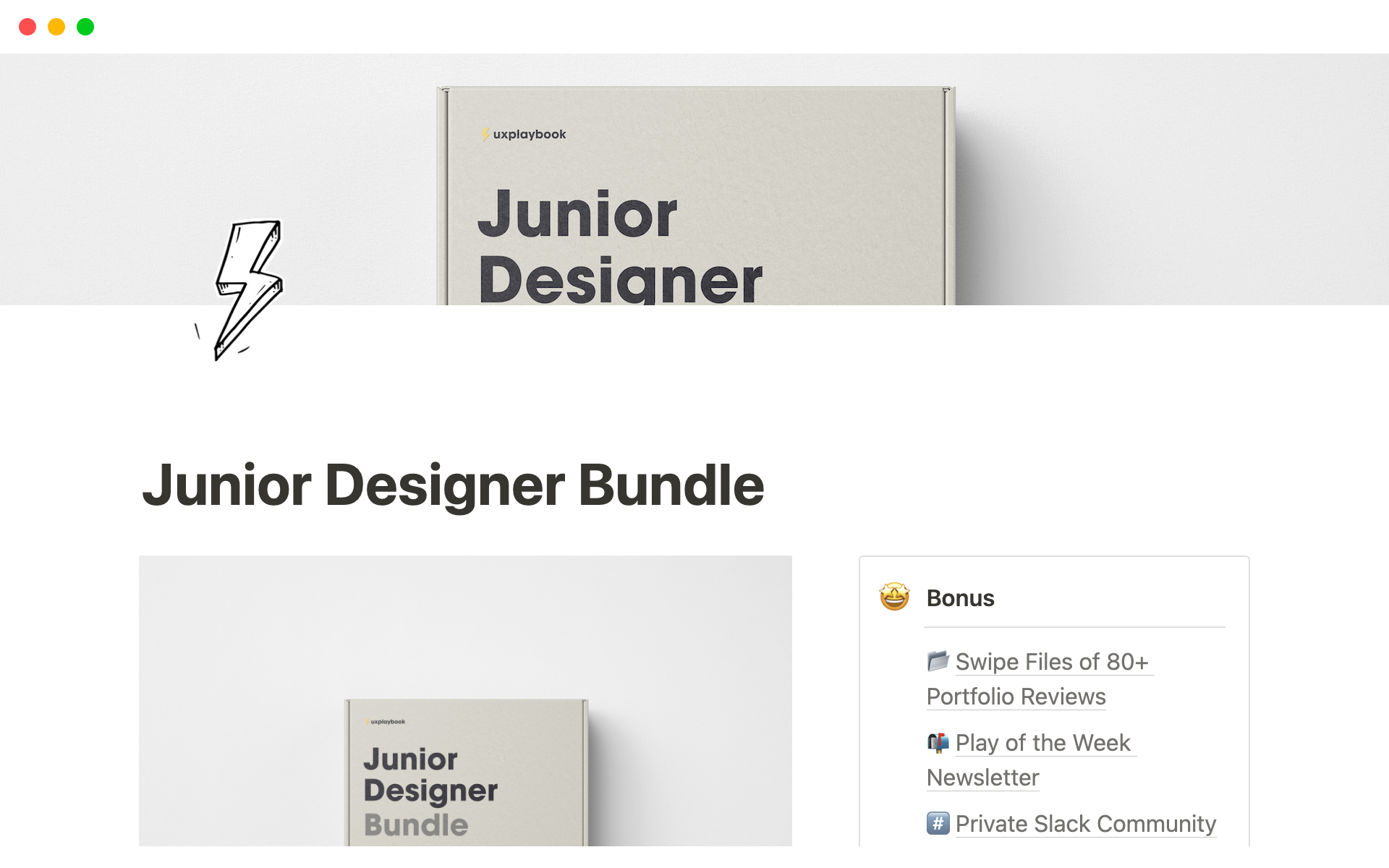 A template preview for Junior Designer Bundle