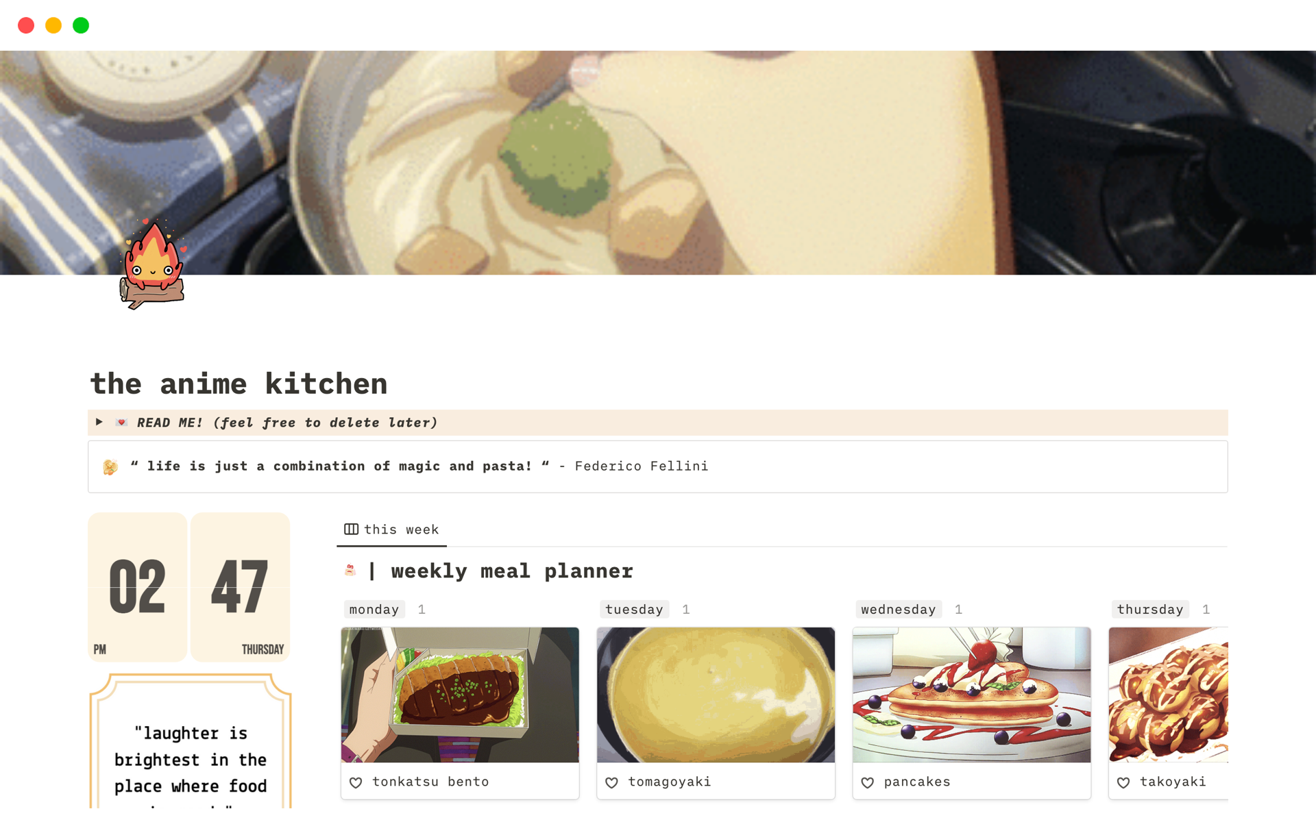 With its colorful design, this template is perfect for all your culinary needs, for anime and food lovers alike! 