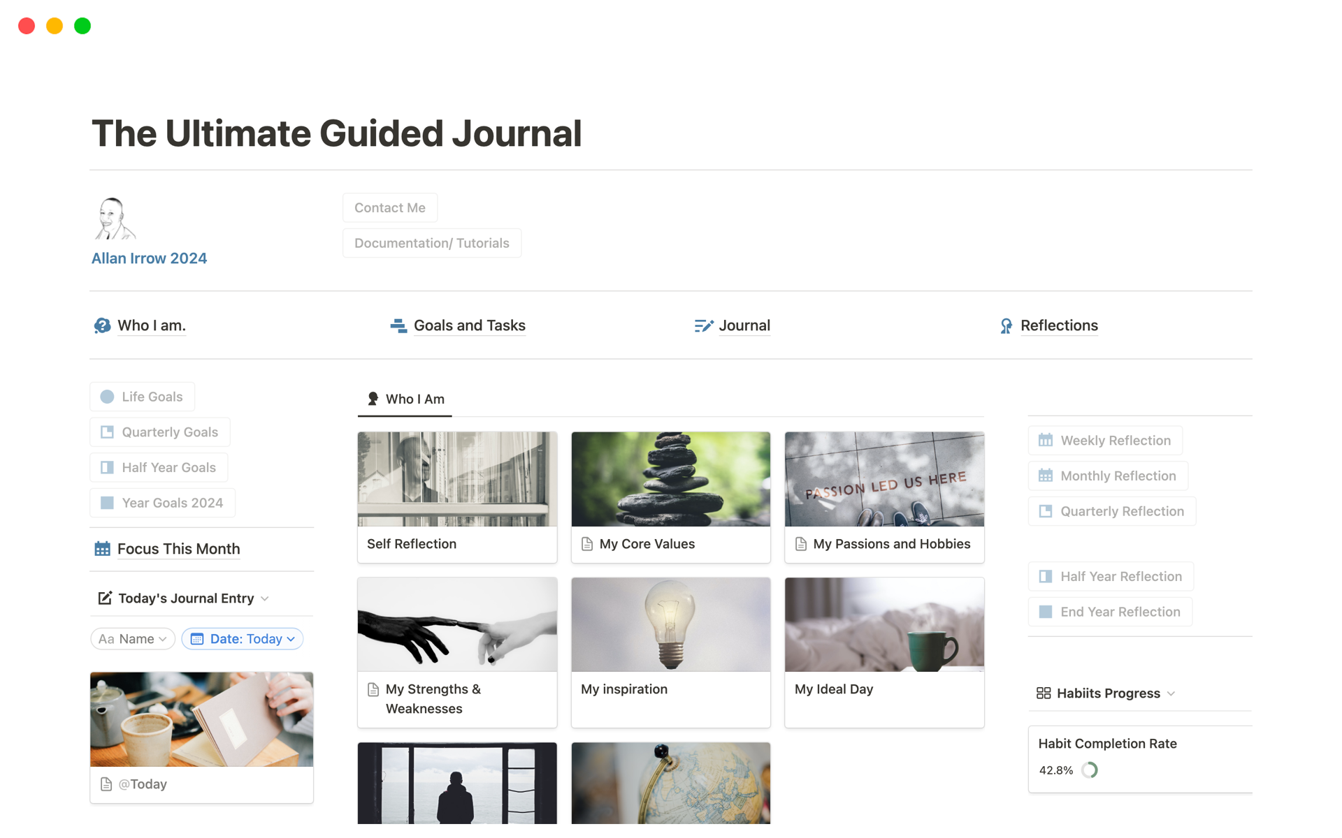 The Ultimate Guided Journal by Irrow Notion Template
