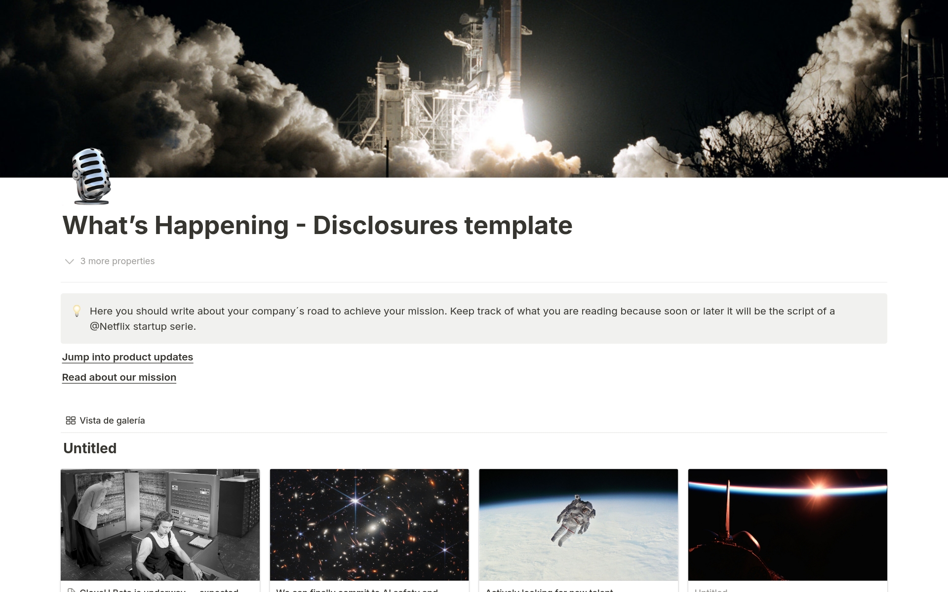 A template preview for Disclosures