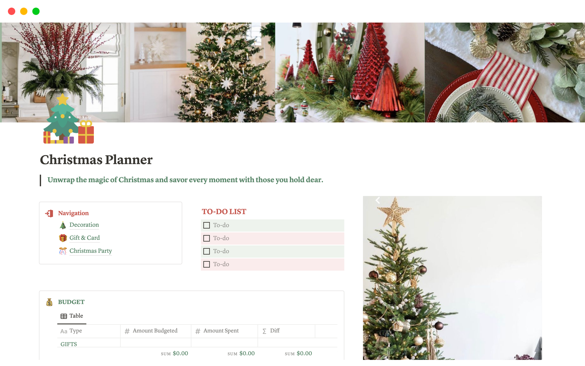 Discover the ultimate tool for turning your holiday season into a seamless and joyous celebration with our Notion Christmas Planner Template! 
