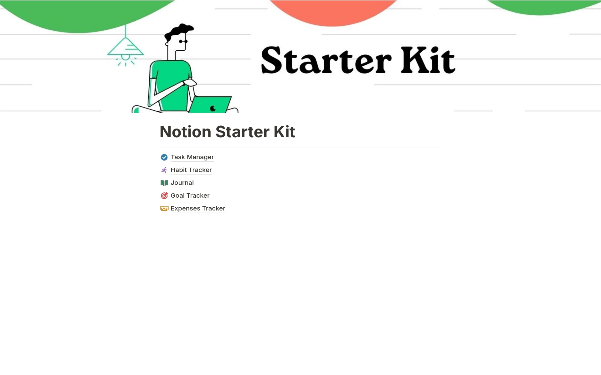 A template preview for Starter Kit - 5 in one