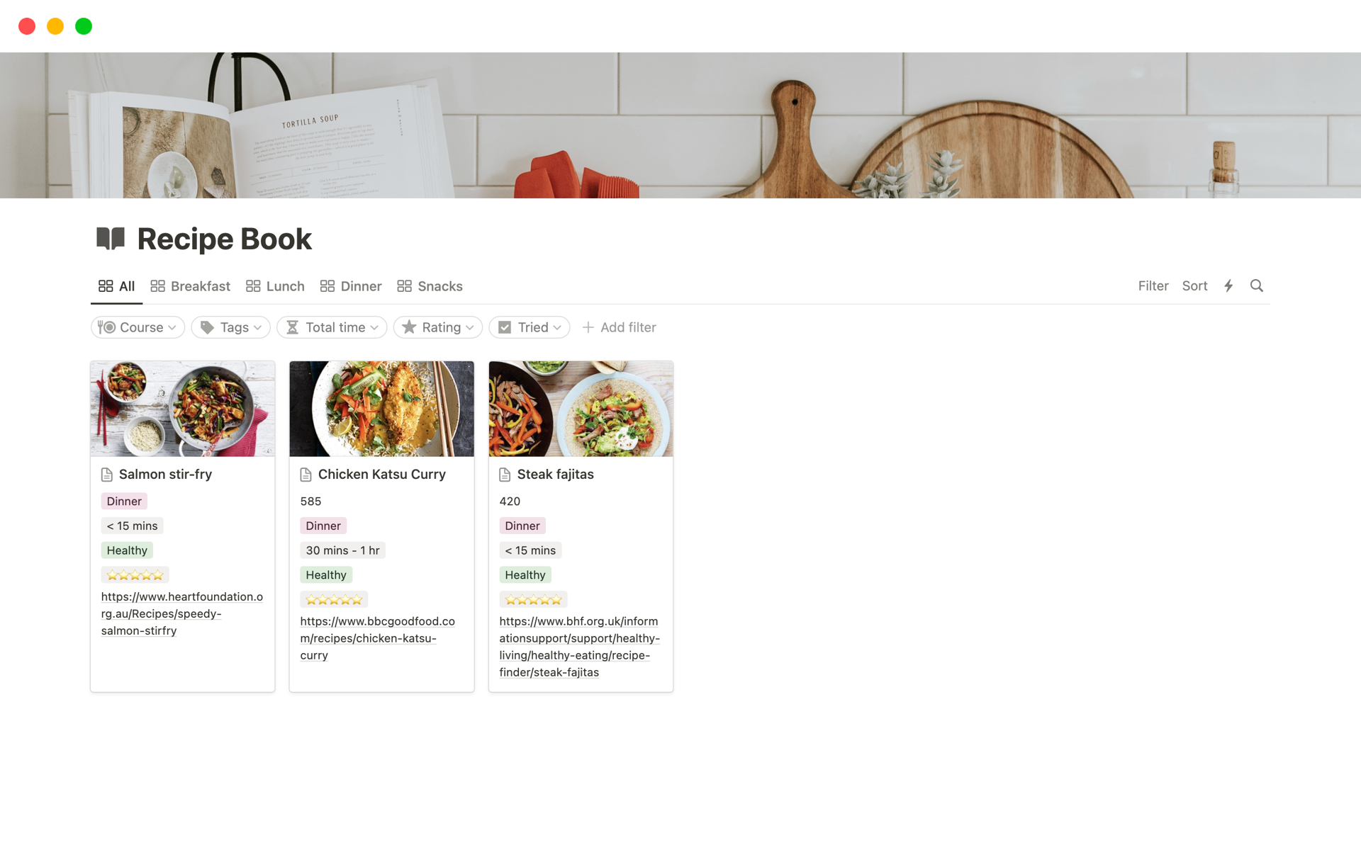 A template preview for Recipe Book - Keep all your recipes in one place