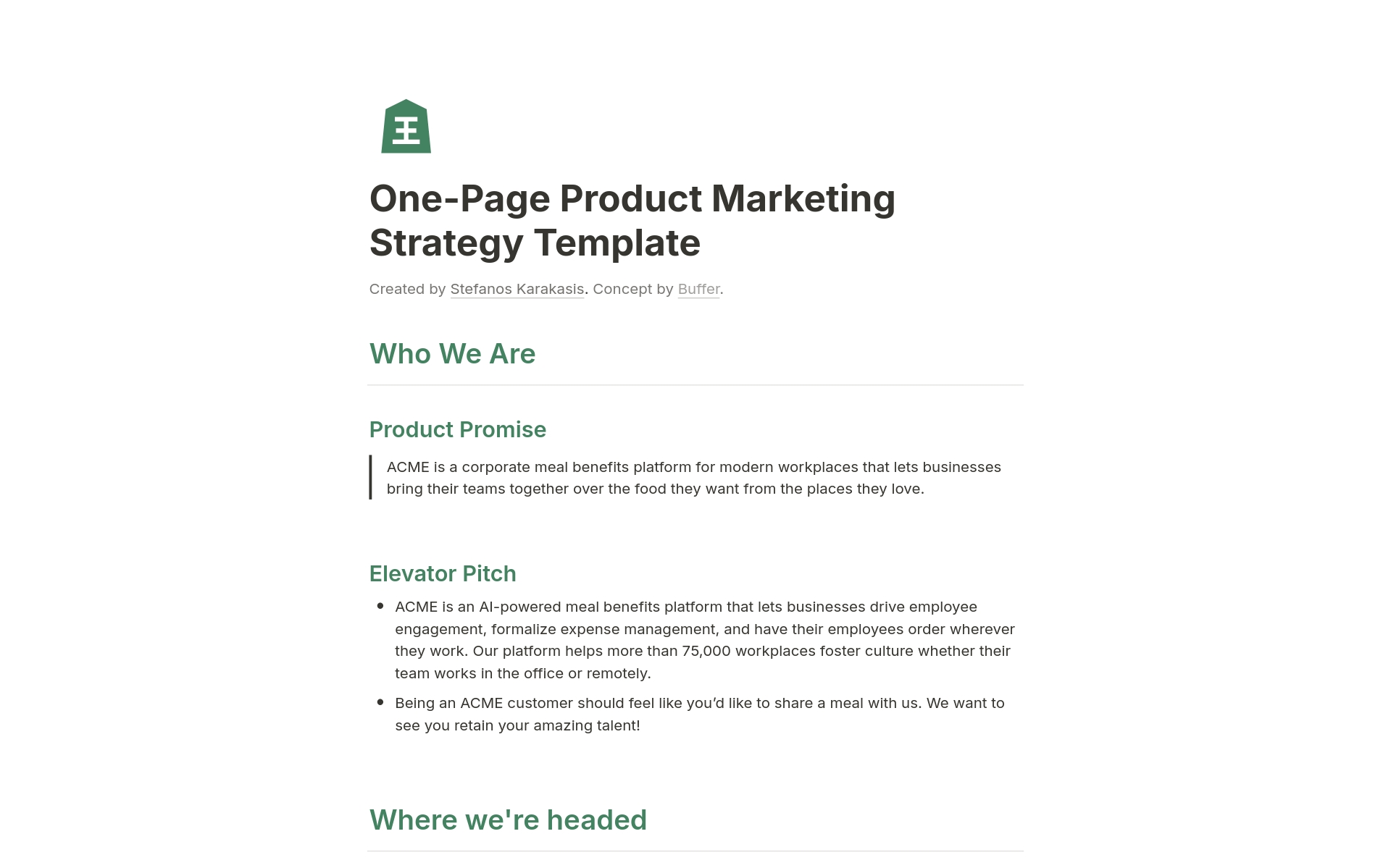 One-Page Product Marketing Strategy님의 템플릿 미리보기