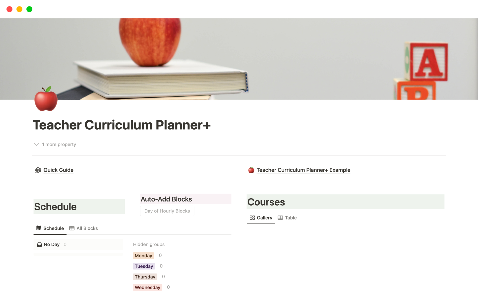 A template preview for Teacher Curriculum Planner+