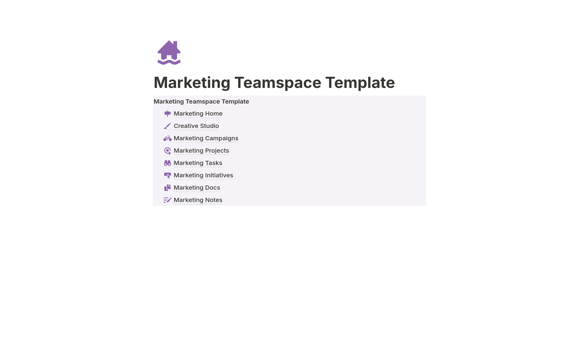 These templates offer a quick start to a fully organized workspace, allowing you to duplicate entire teamspaces effortlessly, saving time and fostering collaboration across your company.