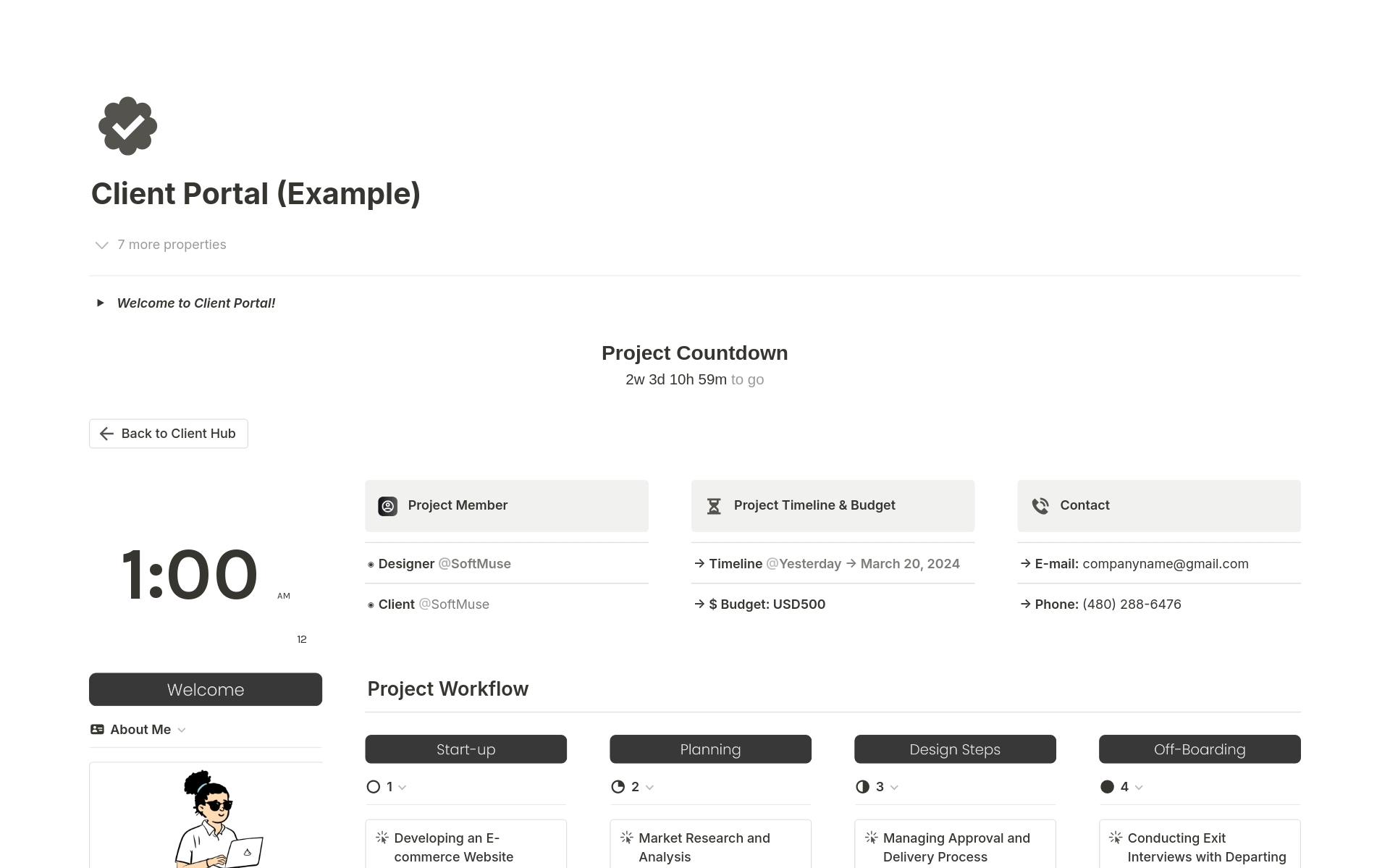 Ultimate Notion Template Client Portal, Notion Client Dashboard, Project Management, Client Onboarding, Client Tracker, Notion Business