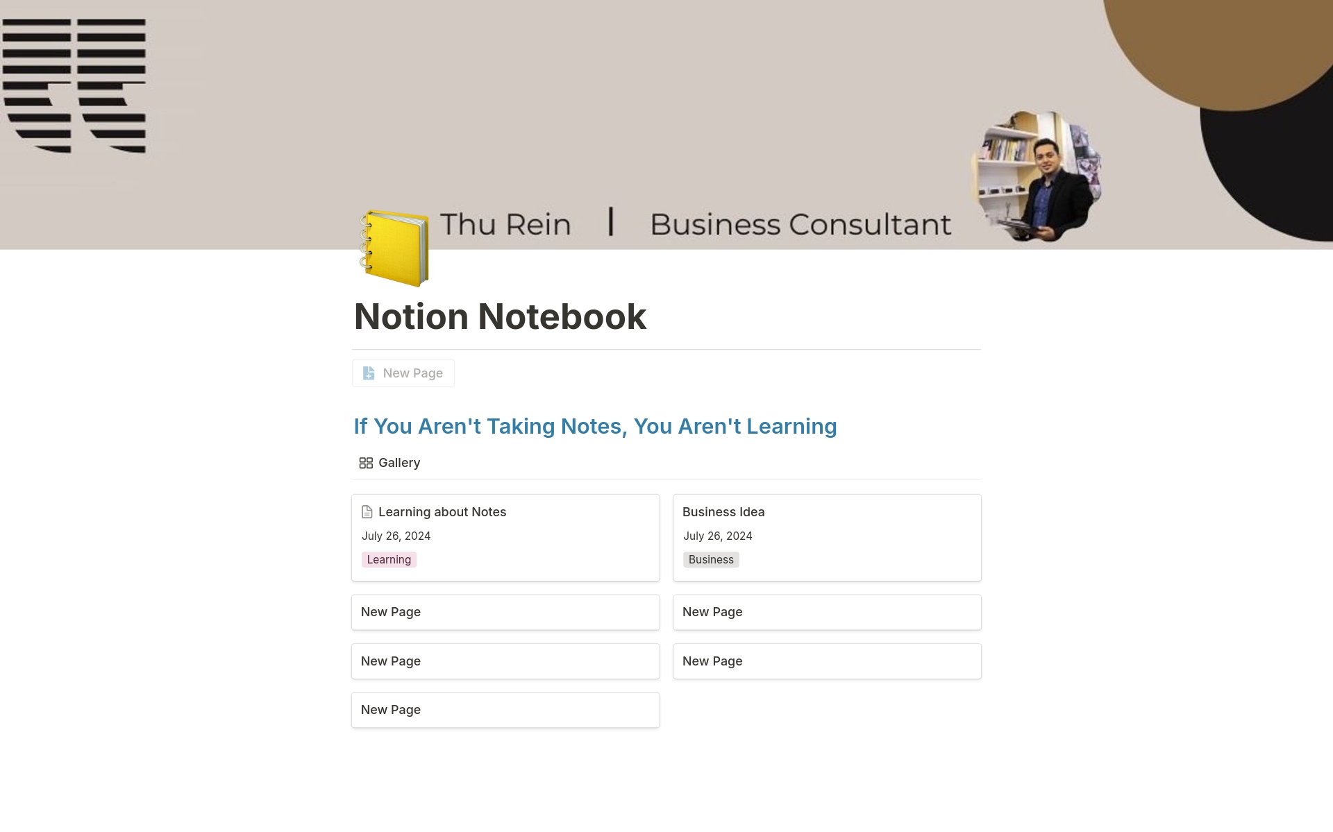 Simple Notebook Notion Template