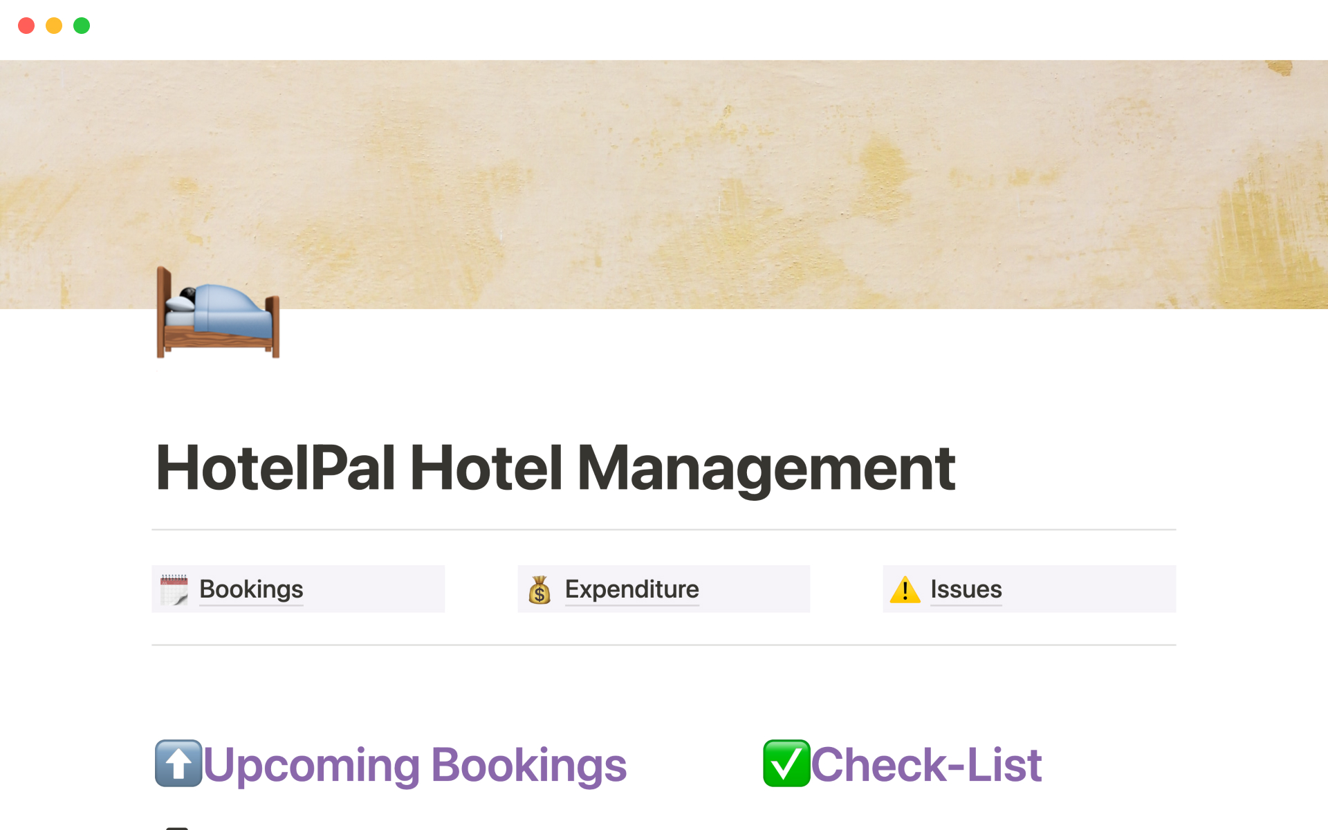 A template preview for HotelPal hotel management