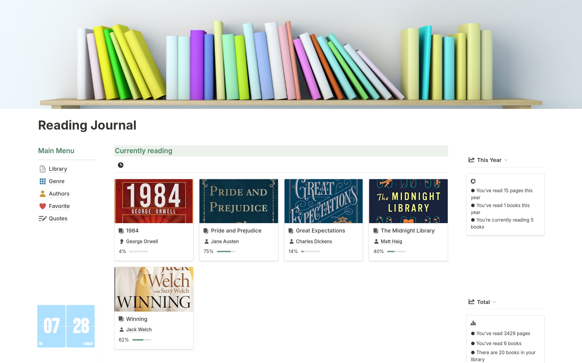 Reading Journal is your all-in-one solution to manage your books, track your reading progress, and create a deeper connection with the world of literature.
