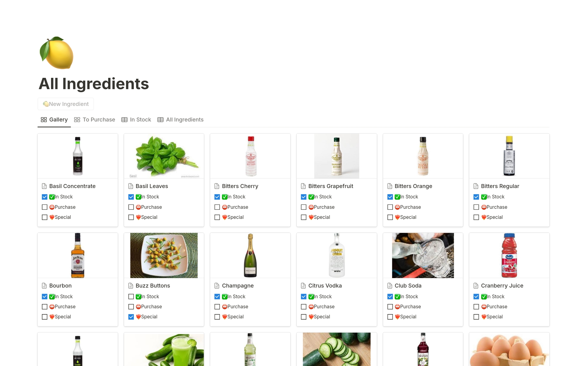 Keep all of your cocktail recipes and ingredients on hand.  You can search your recipes by various methods like main liquor, flavor profile, notes profile, glass type and by a specific ingredient.  You can see which drinks you can make with what you have on hand.