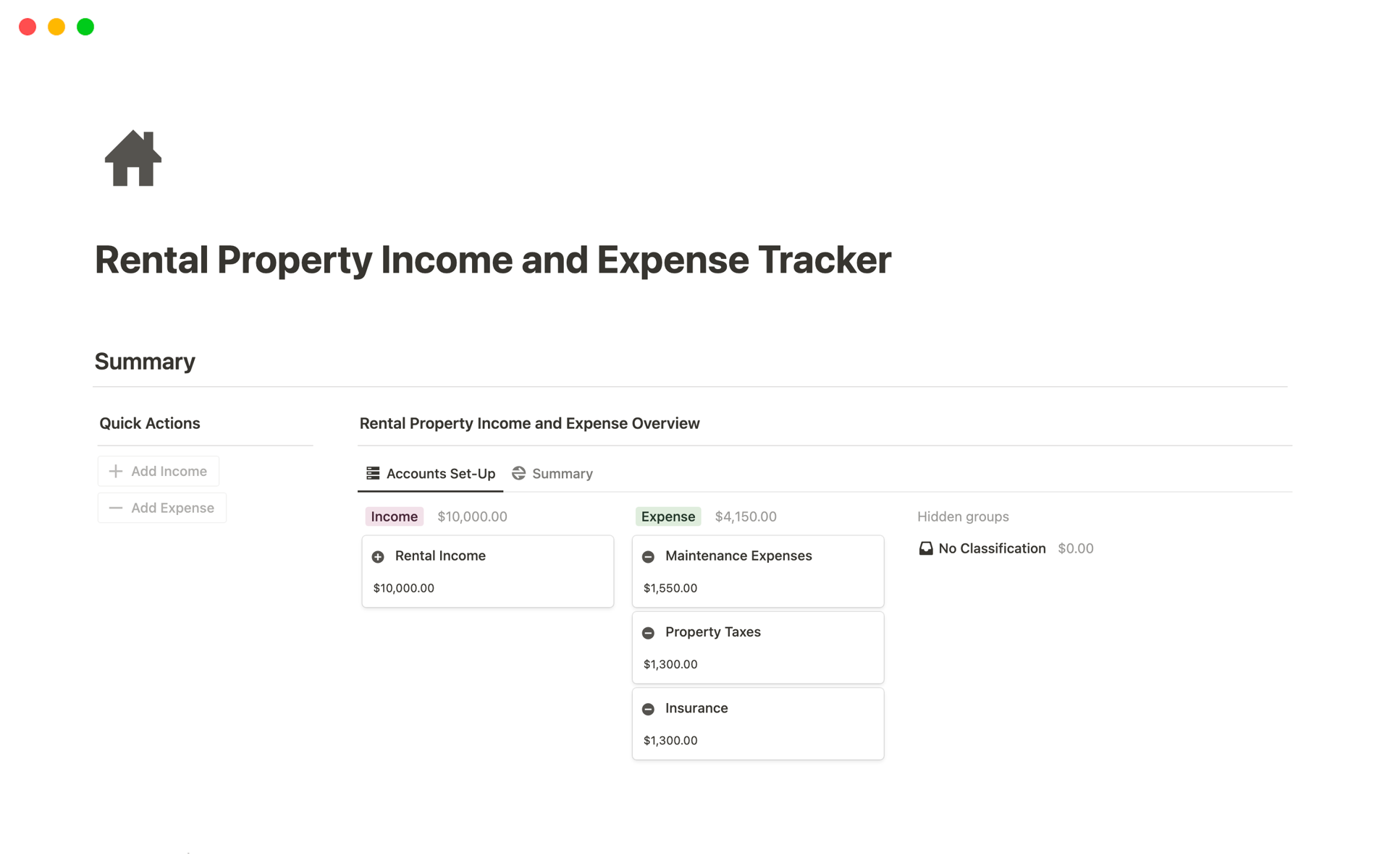 Rental Property and Expense Tracker by theaccountantguy