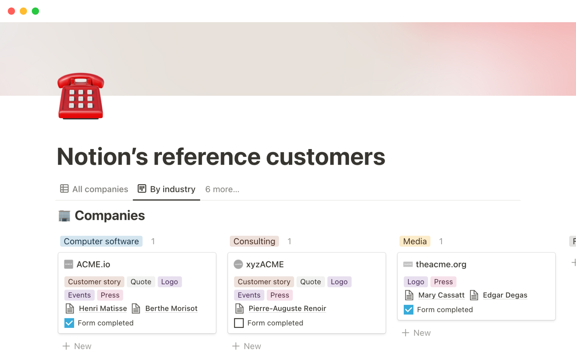 Keep up with company references and create a customer knowledge base.