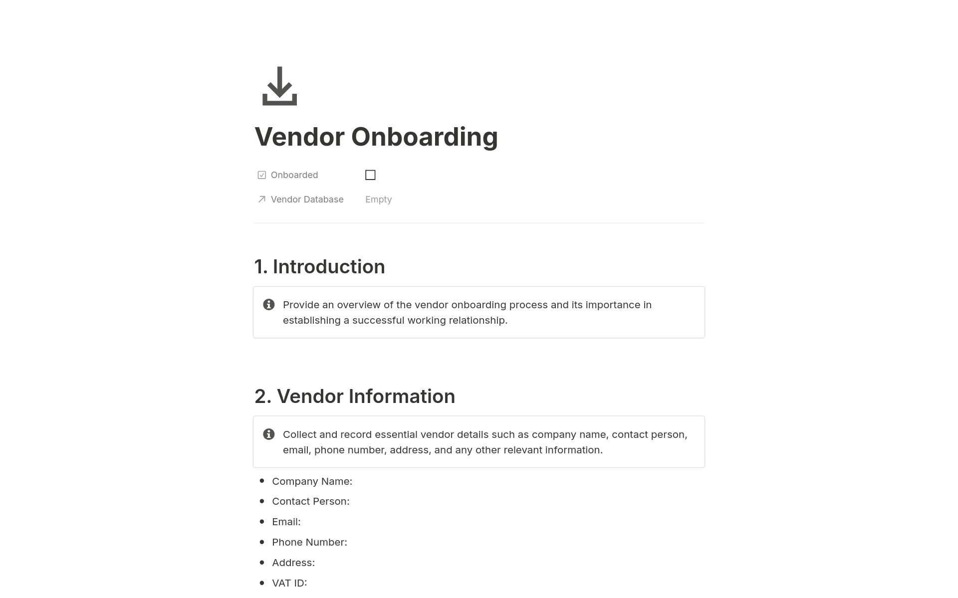 Optimize vendor collaborations and boost efficiency with the Vendor Management Notion Template.

Streamline vendor status tracking and performance evaluation to make informed decisions and enhance your business outcomes.