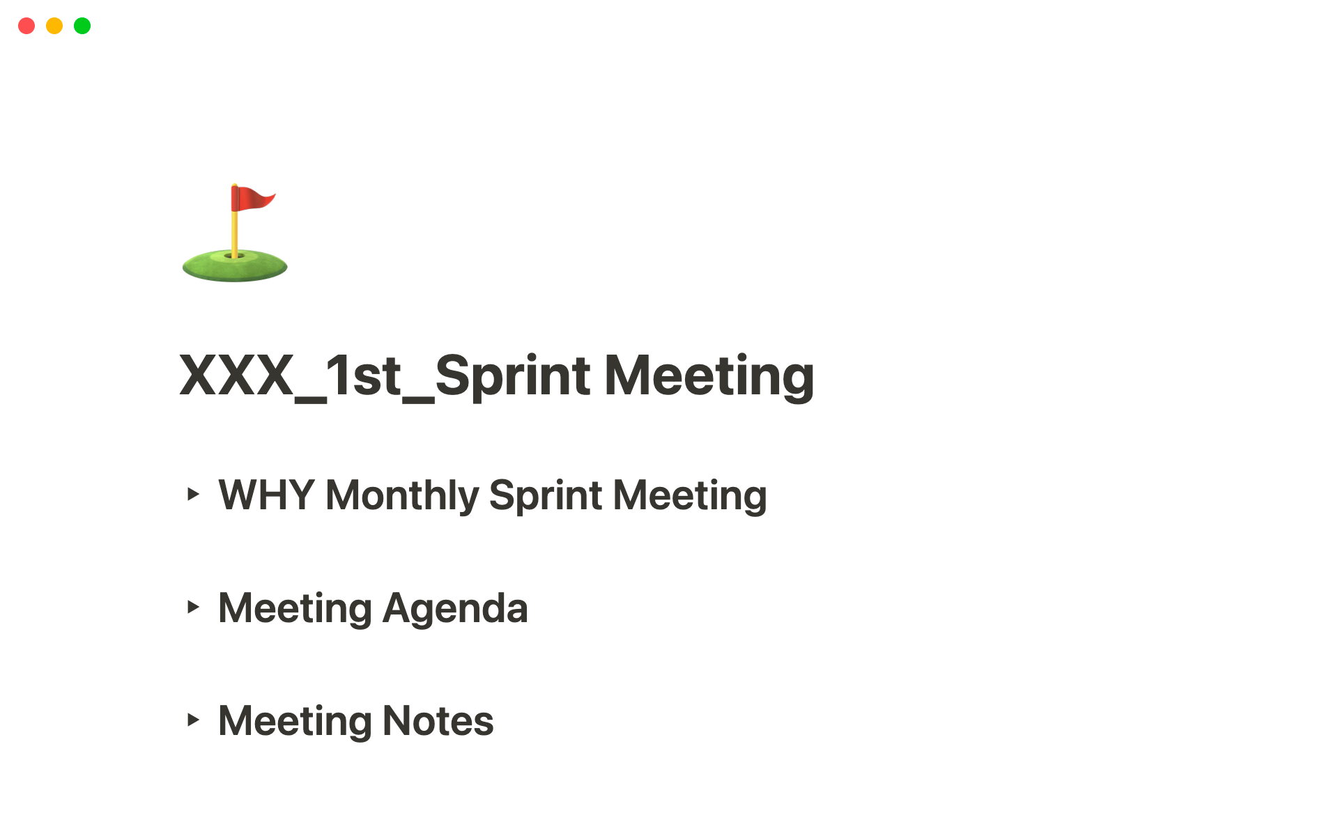 A template preview for Monthly Sprint Planning for Clients