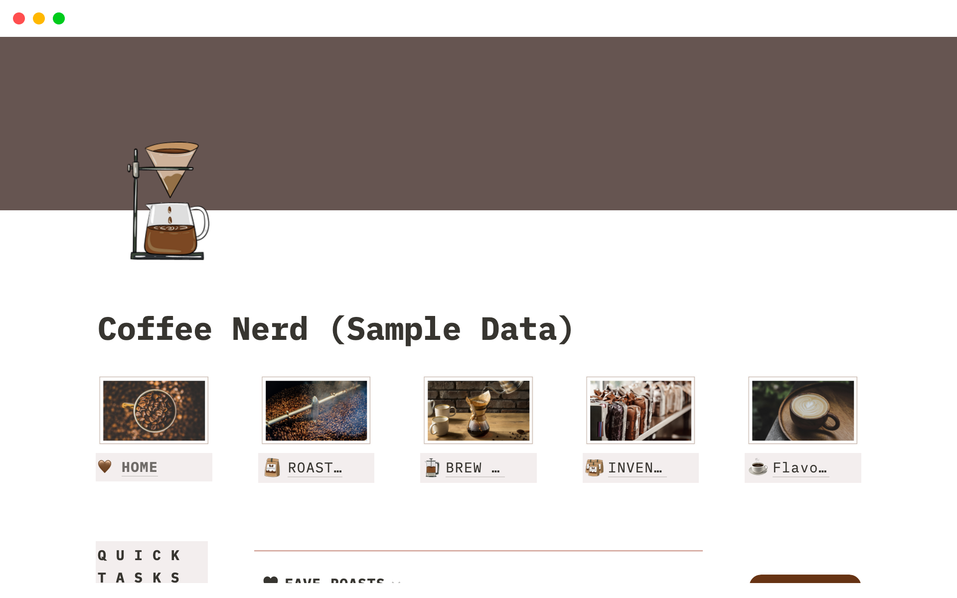 A template preview for Coffee Nerd & Home Barista