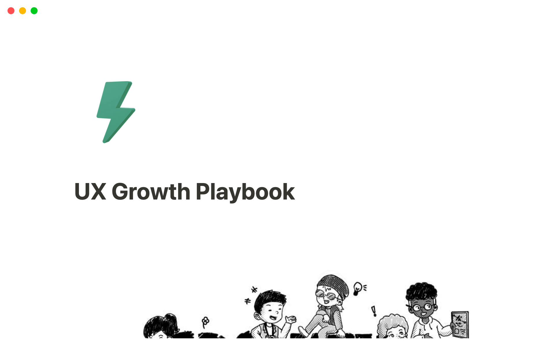 A template preview for UX Growth Playbook