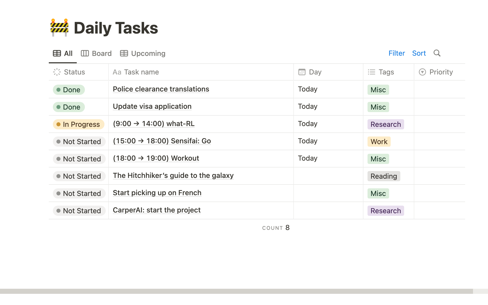 Makes it easier to follow daily tasks, keeping track of them, and schedule the day.
