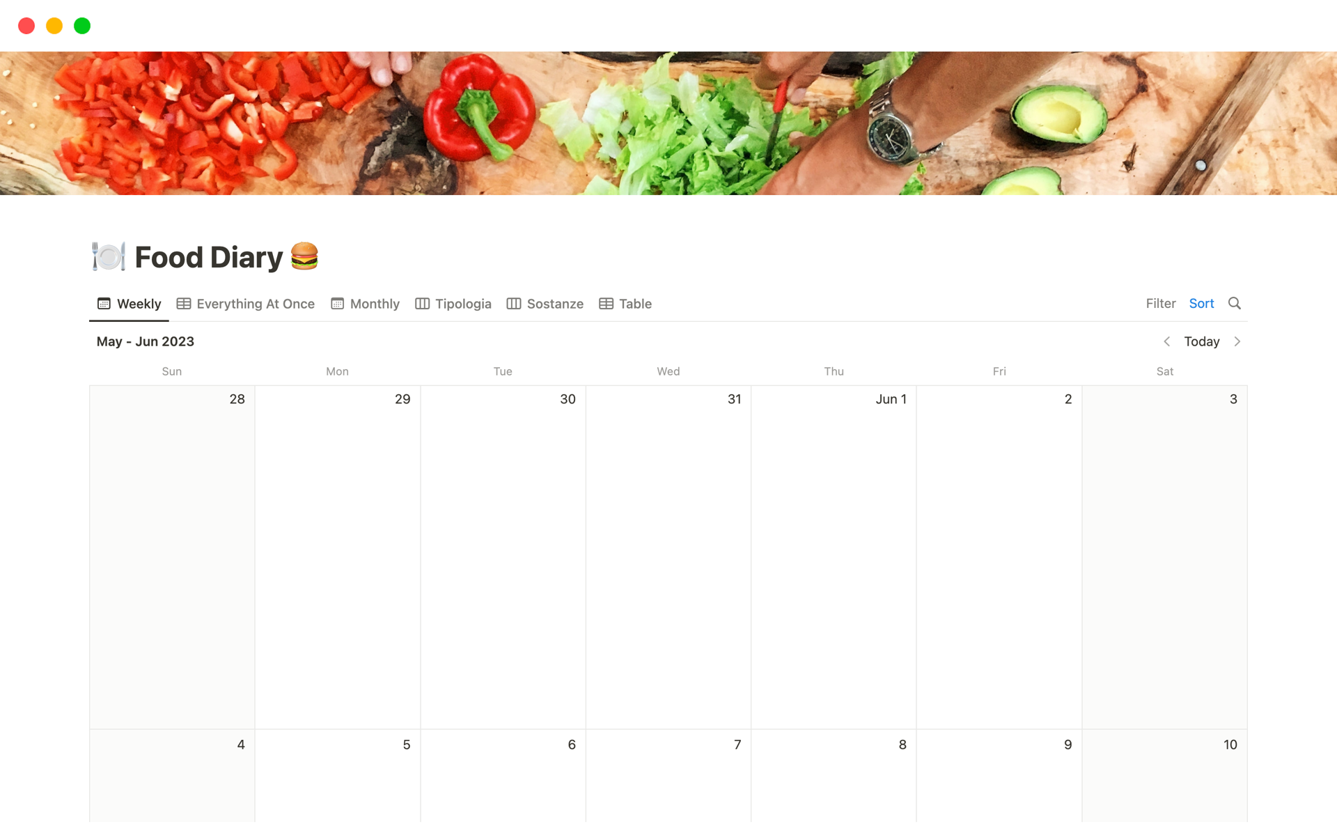 Food Diary 🍔 Notion Template