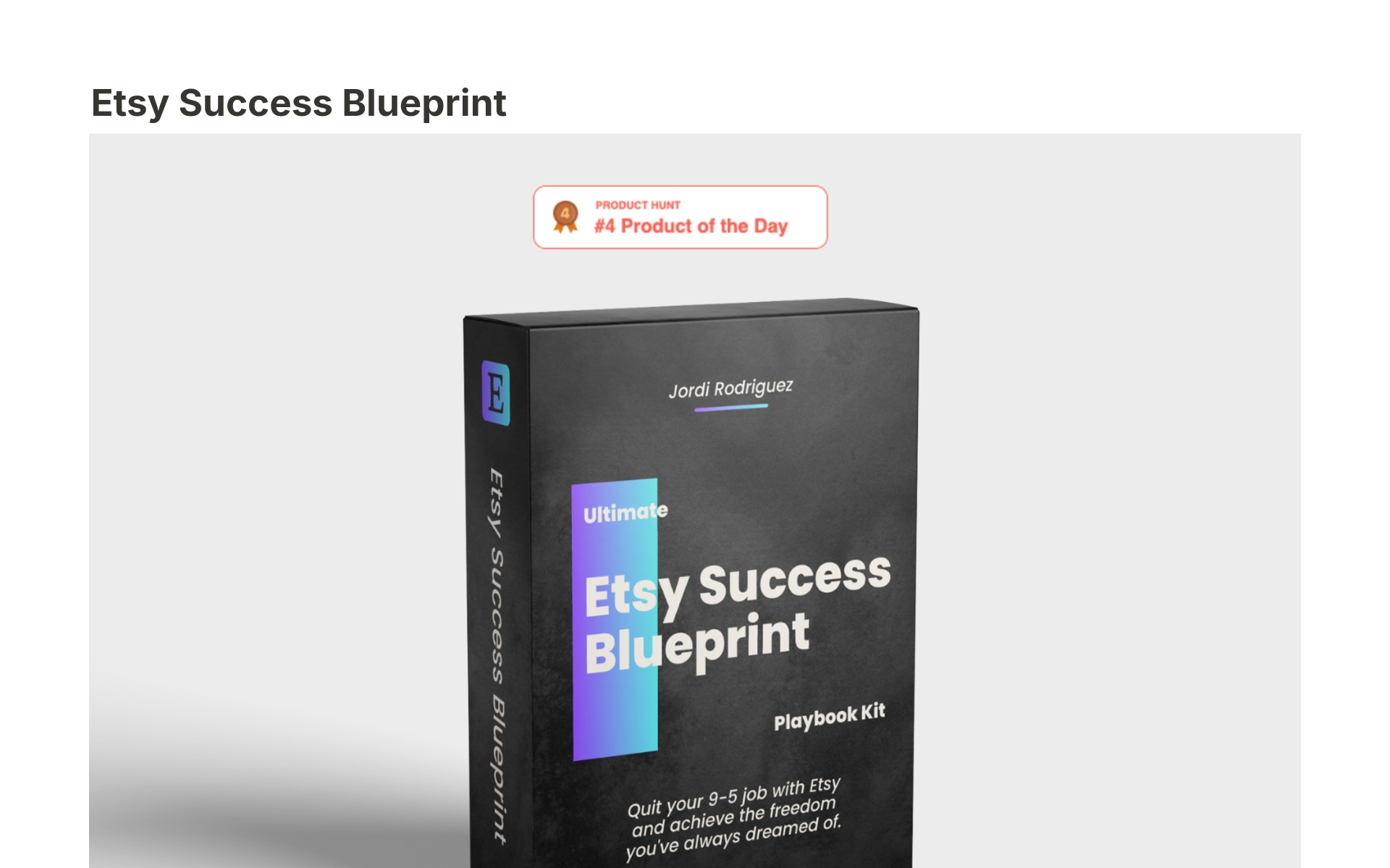 Eine Vorlagenvorschau für Etsy Success Blueprint