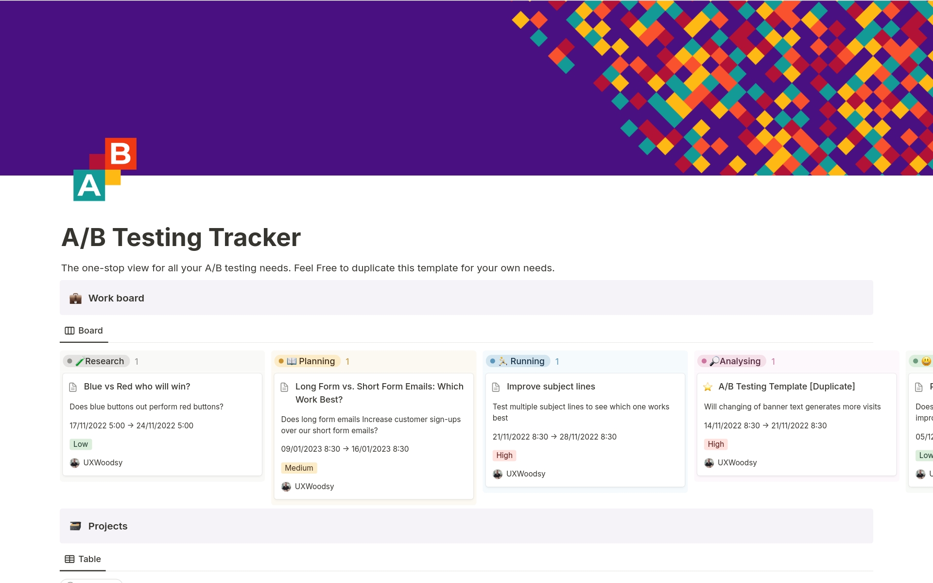 Tired of struggling to keep track of all your A/B tests in different places? Then, look no further than the Notion - A/B Testing Tracker! Designed with UX designers, researchers, and marketers in mind, this tool is a must-have for anyone who wants to streamline their tests.