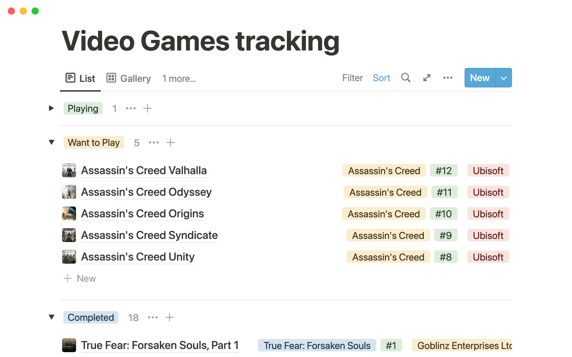 Video game tracker Template by Stepan Tyzhai | Notion Marketplace