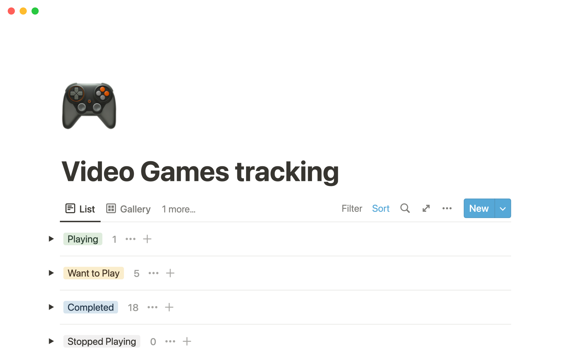 Video game tracker by Stepan Tyzhai Notion Template