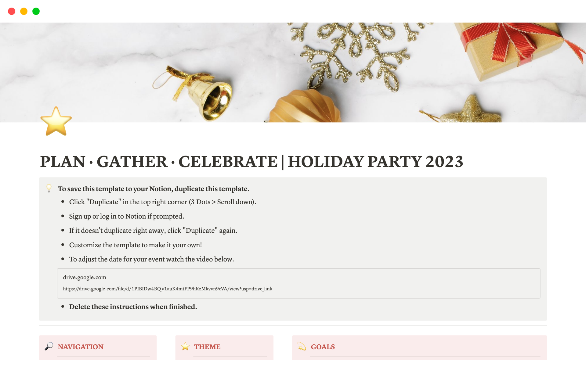 A template preview for PLAN · GATHER · CELEBRATE | HOLIDAY PARTY 2023