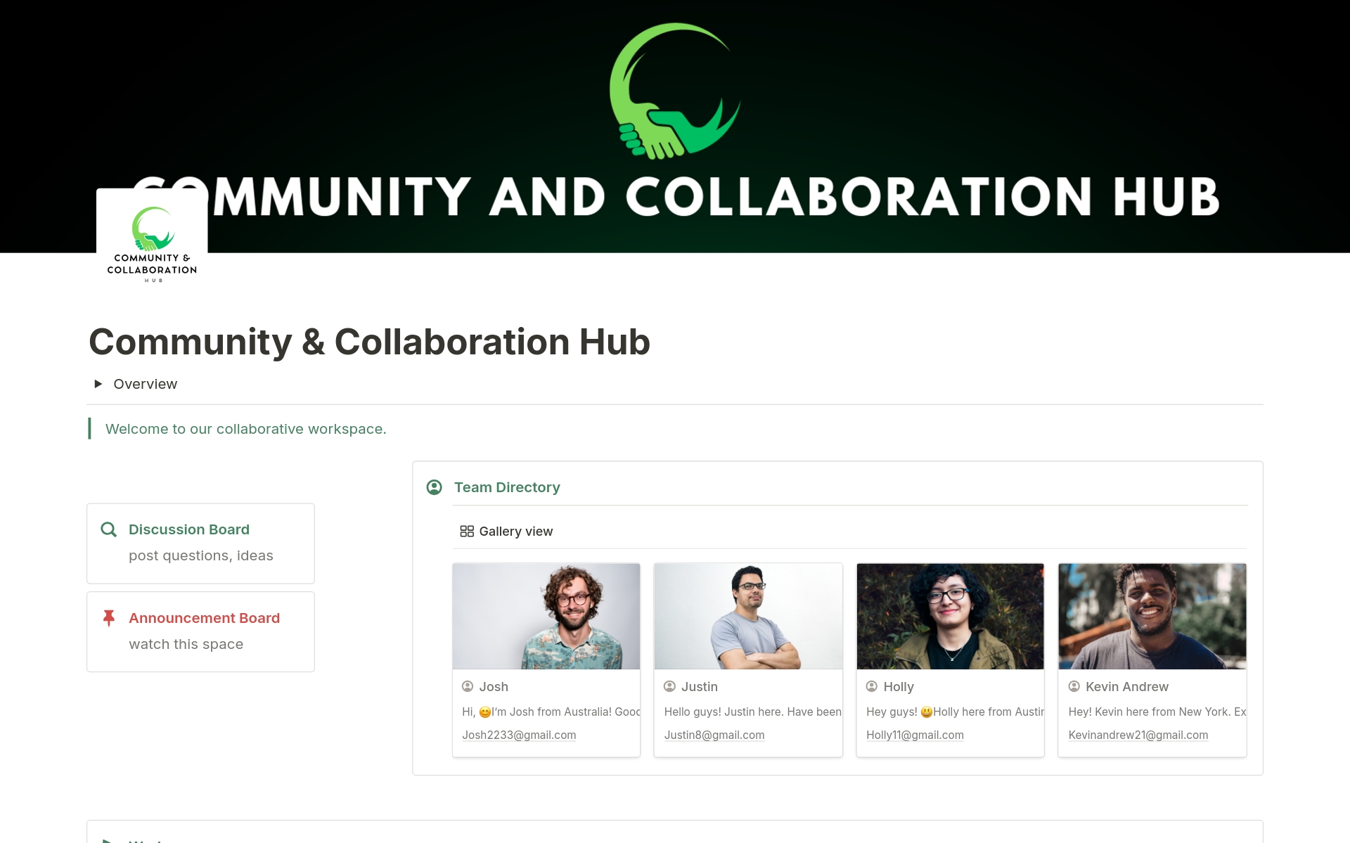 Collaboration Hub Notion Template