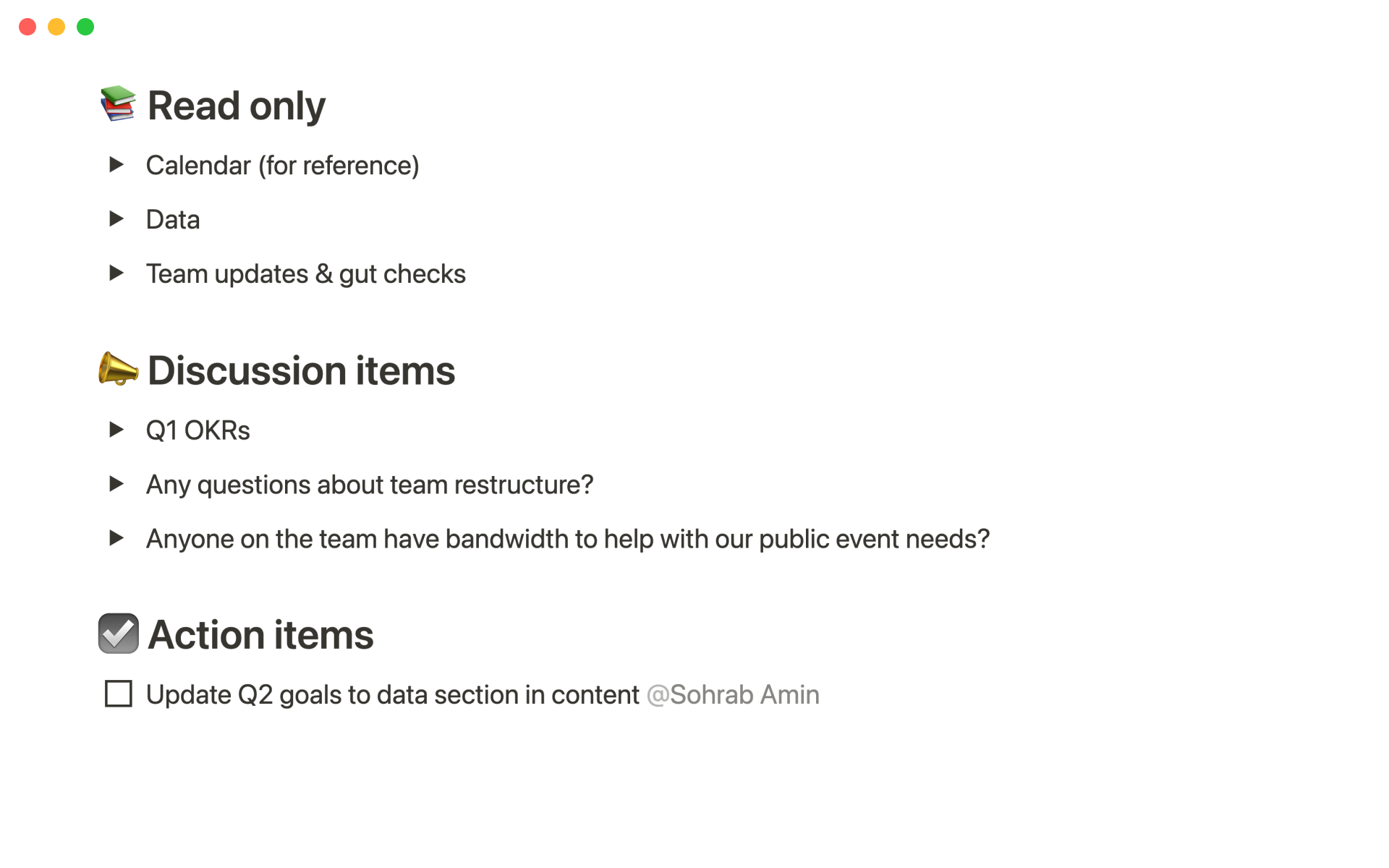Notion’s marketing meeting notes Template by Notion | Notion Marketplace