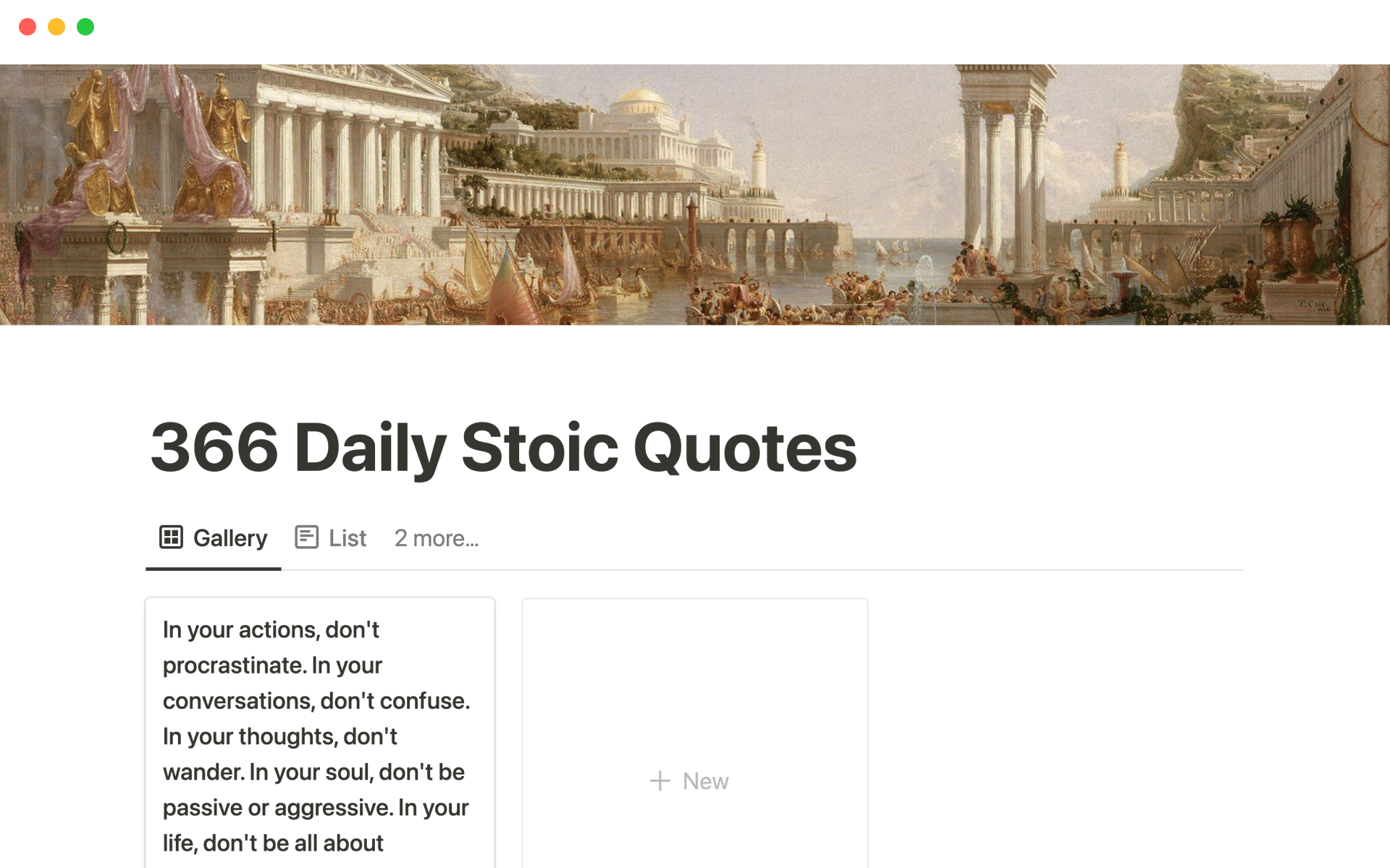 A template preview for Stoic quotes