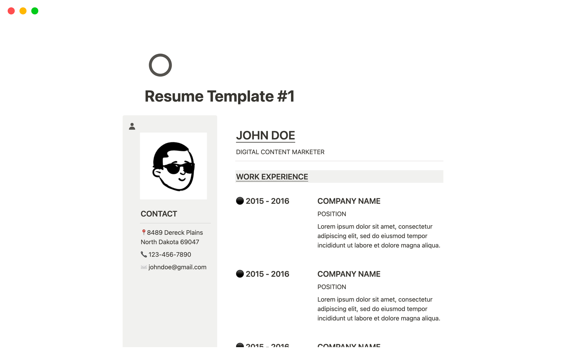 A template preview for Resume Bundle